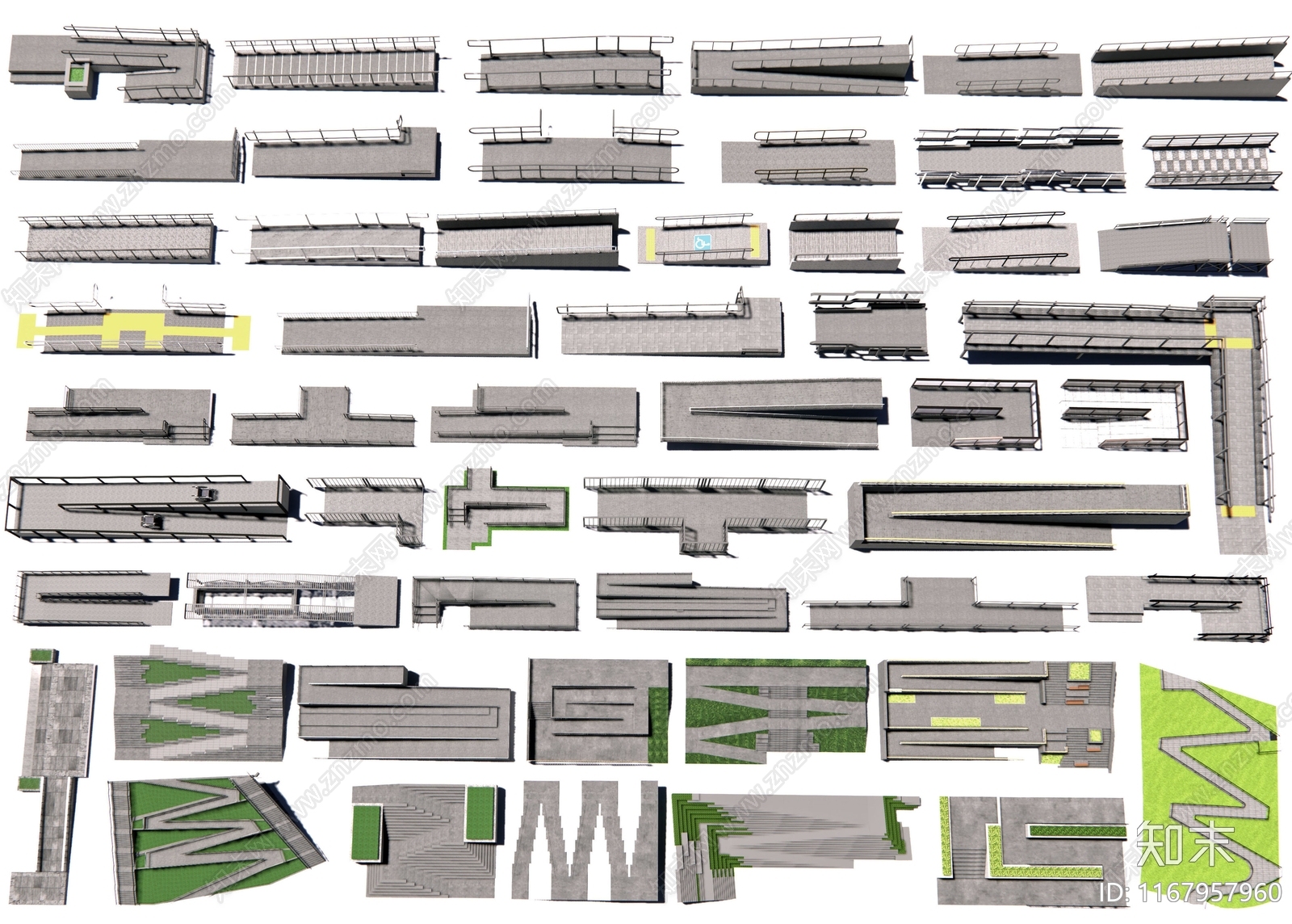现代无障碍坡道3D模型下载【ID:1167957960】