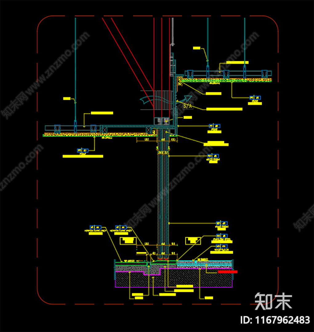 现代门节点cad施工图下载【ID:1167962483】