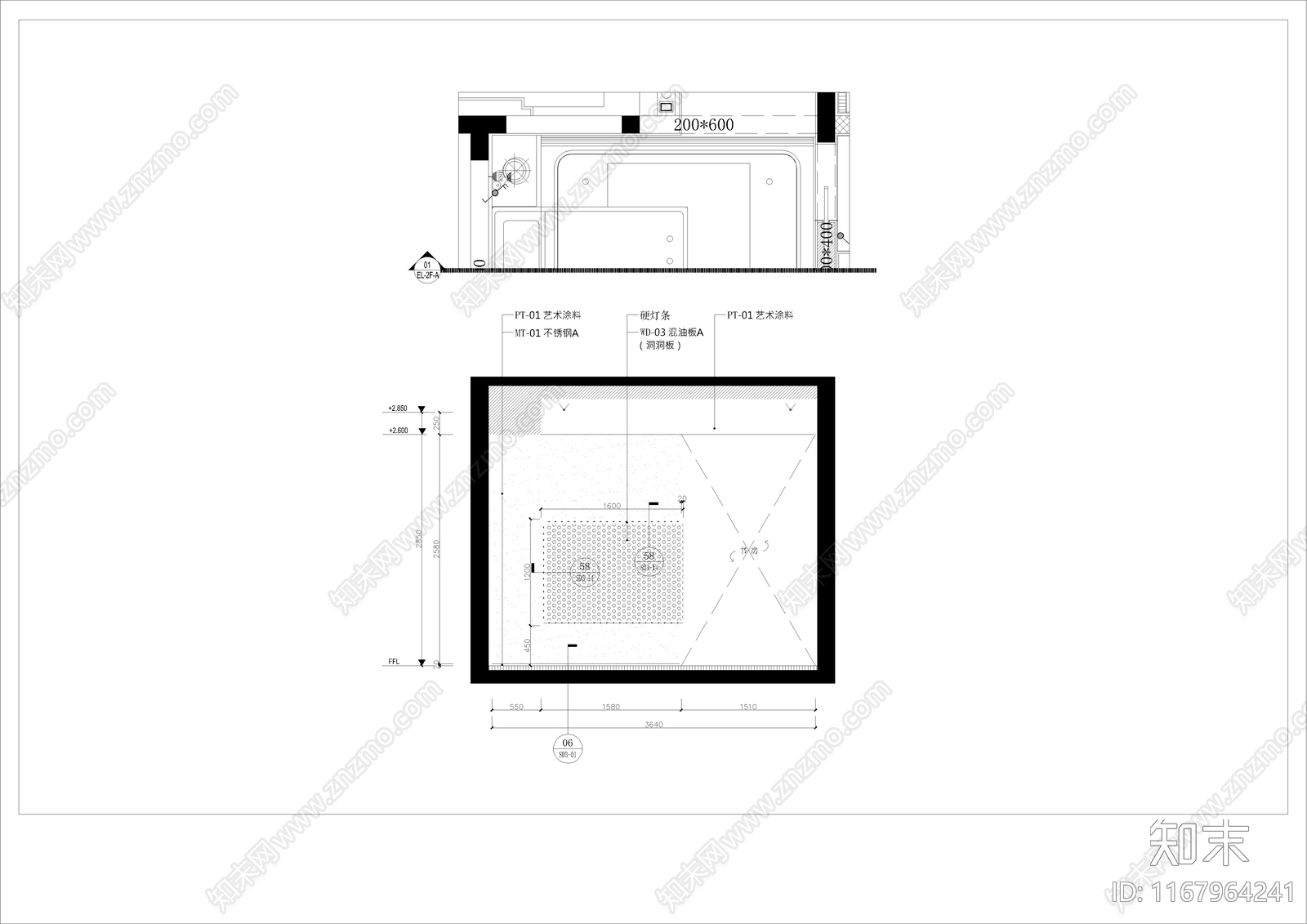 侘寂卧室cad施工图下载【ID:1167964241】