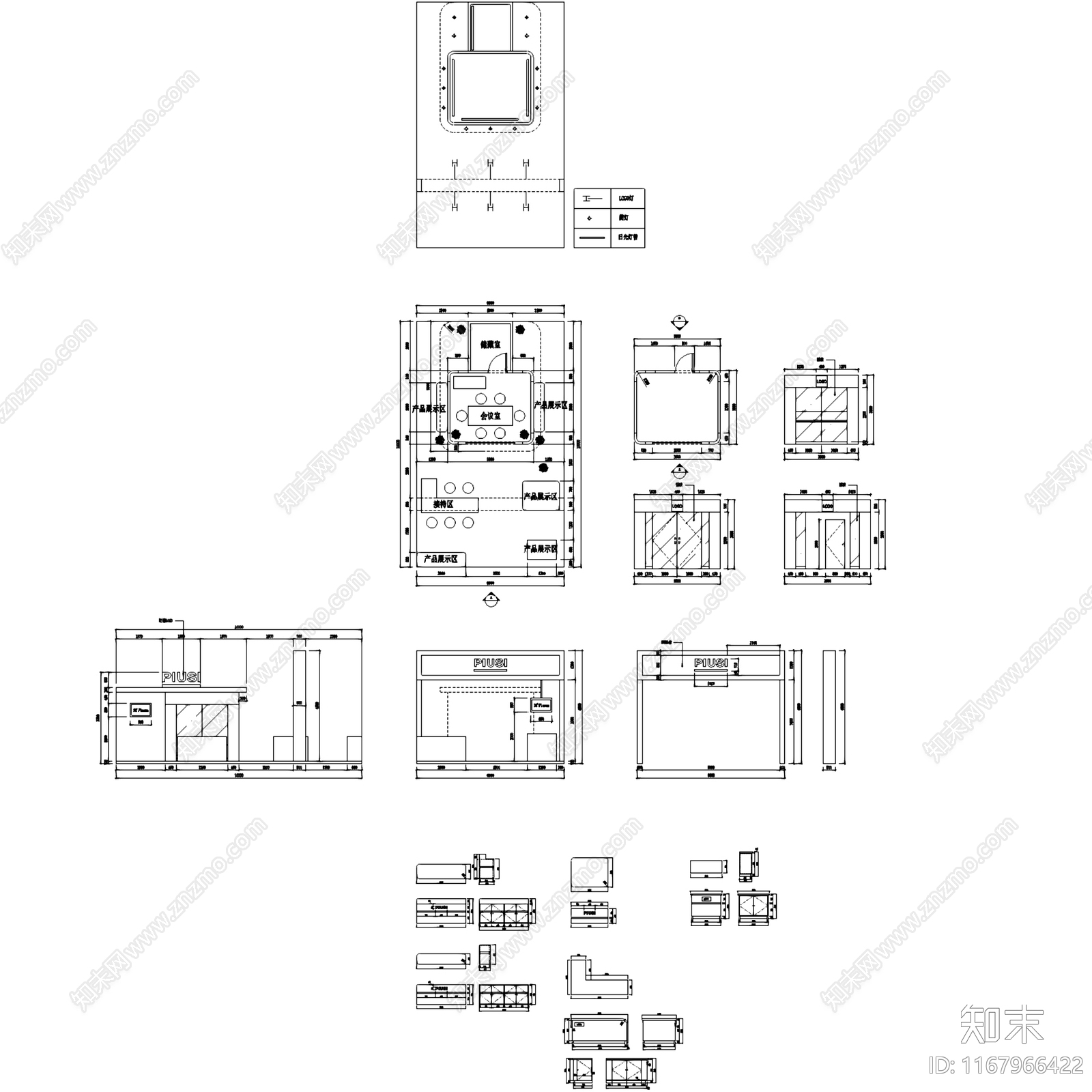 现代展厅cad施工图下载【ID:1167966422】