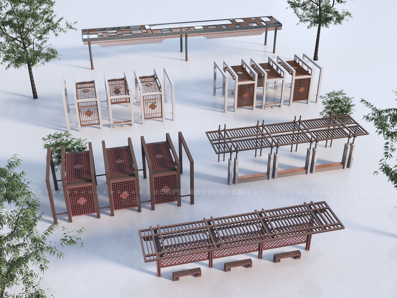 现代廊架3D模型下载【ID:1167970897】