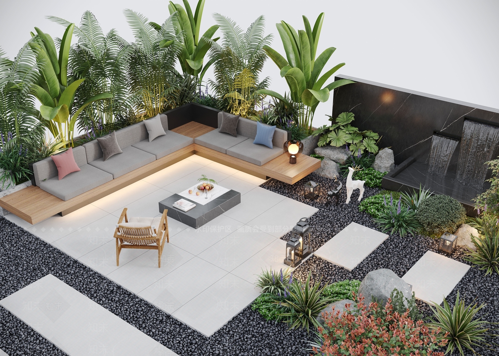 现代庭院3D模型下载【ID:1167980076】