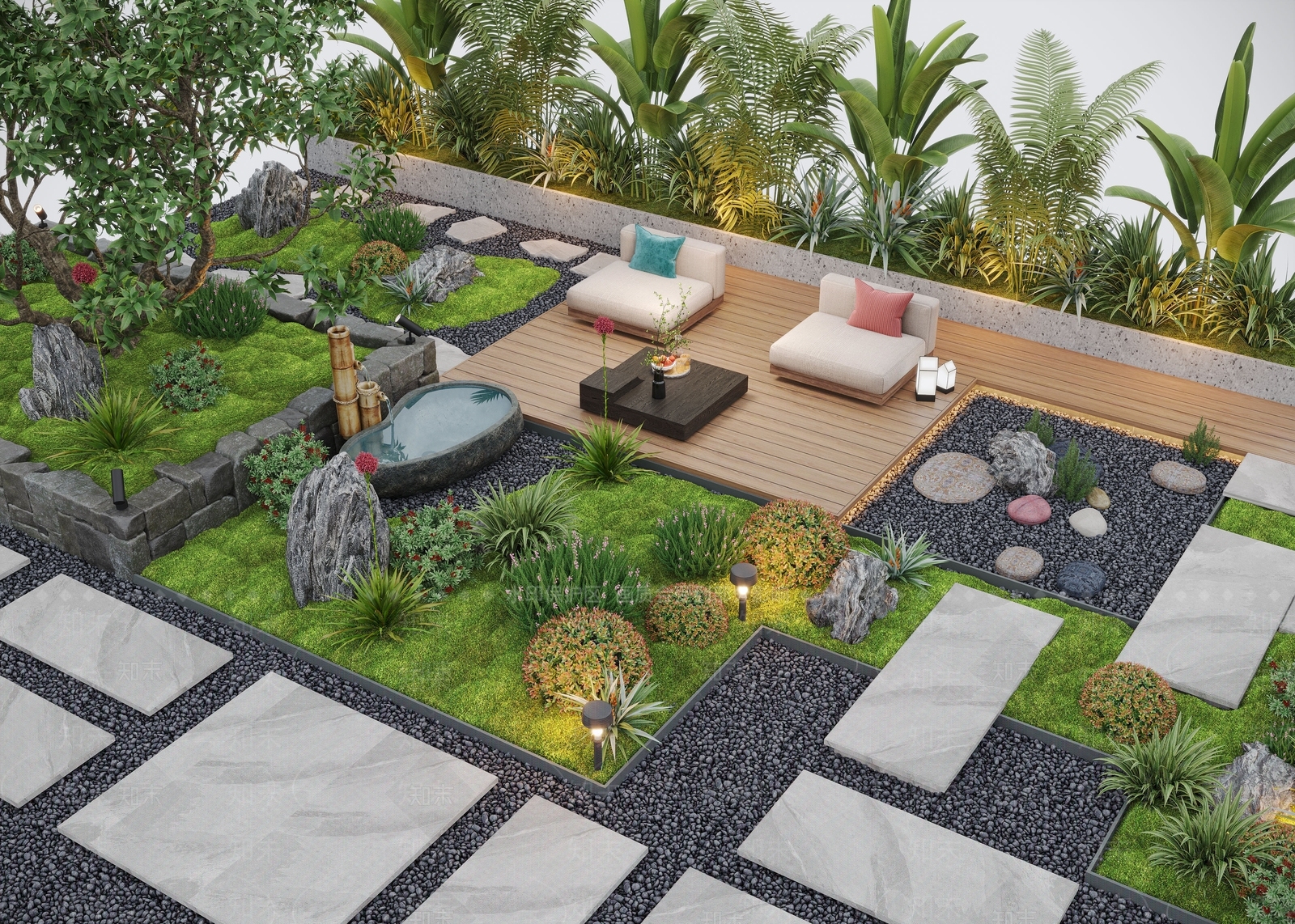 现代庭院3D模型下载【ID:1167980008】