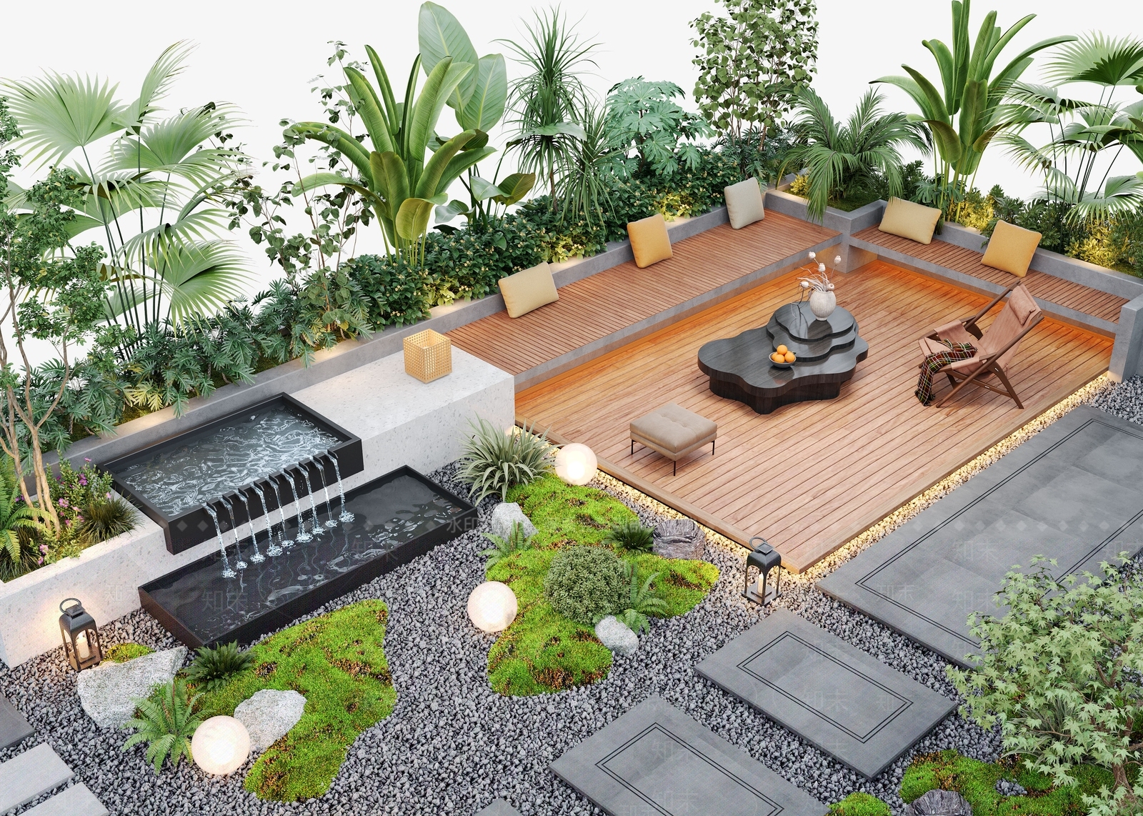 现代庭院3D模型下载【ID:1167980232】