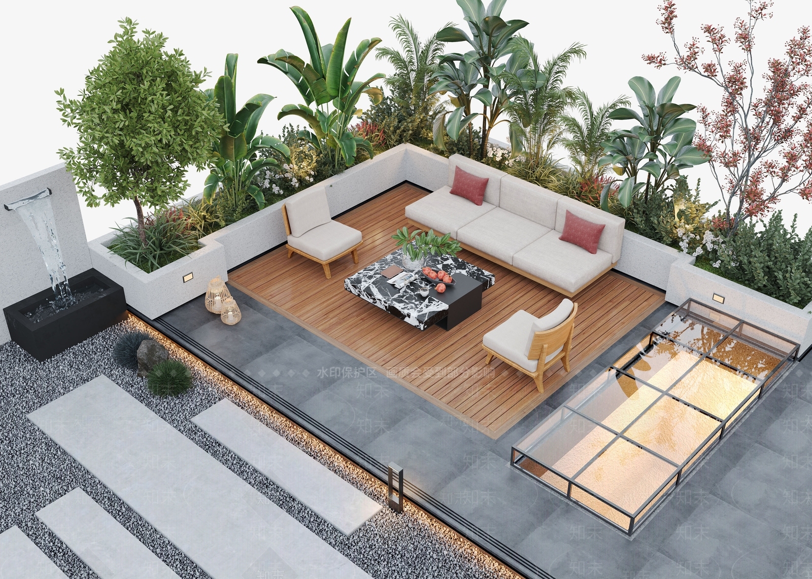 现代庭院3D模型下载【ID:1167980203】