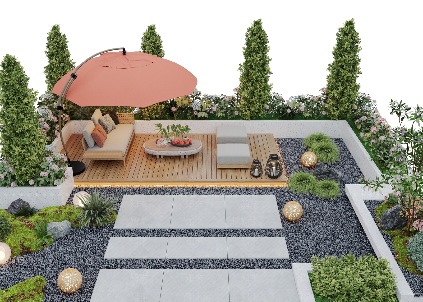现代庭院3D模型下载【ID:1167980376】