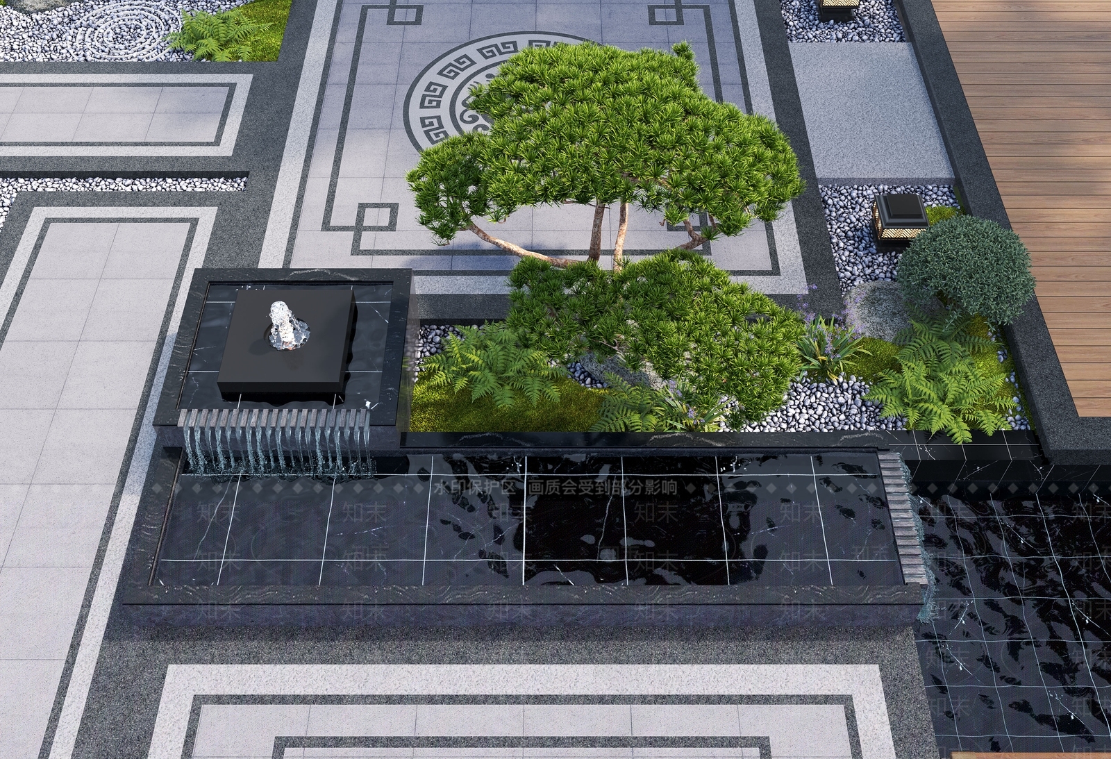 新中式庭院3D模型下载【ID:1167980449】