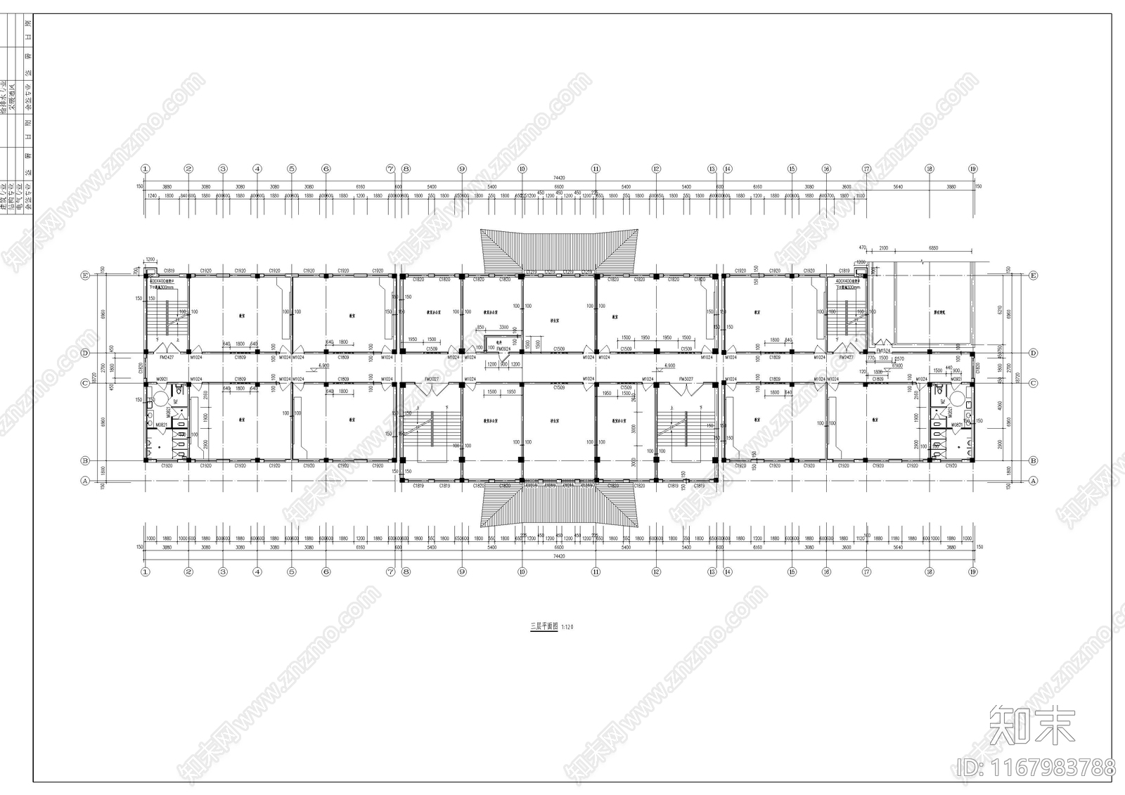 中式学校建筑施工图下载【ID:1167983788】