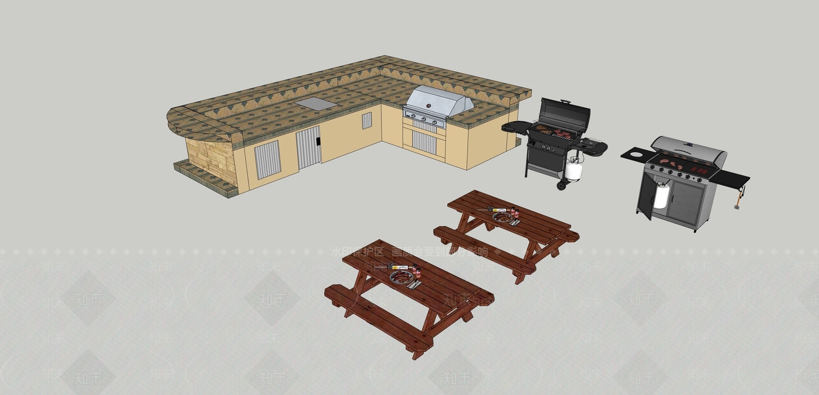 现代欧式其他户外家具SU模型下载【ID:1167985084】