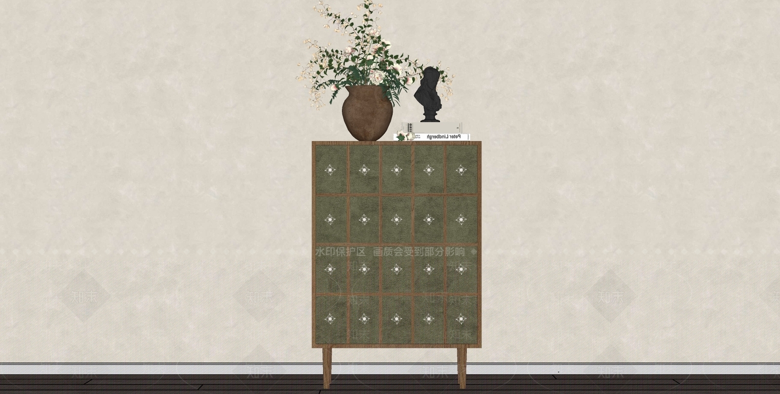 侘寂储物柜SU模型下载【ID:1167990656】