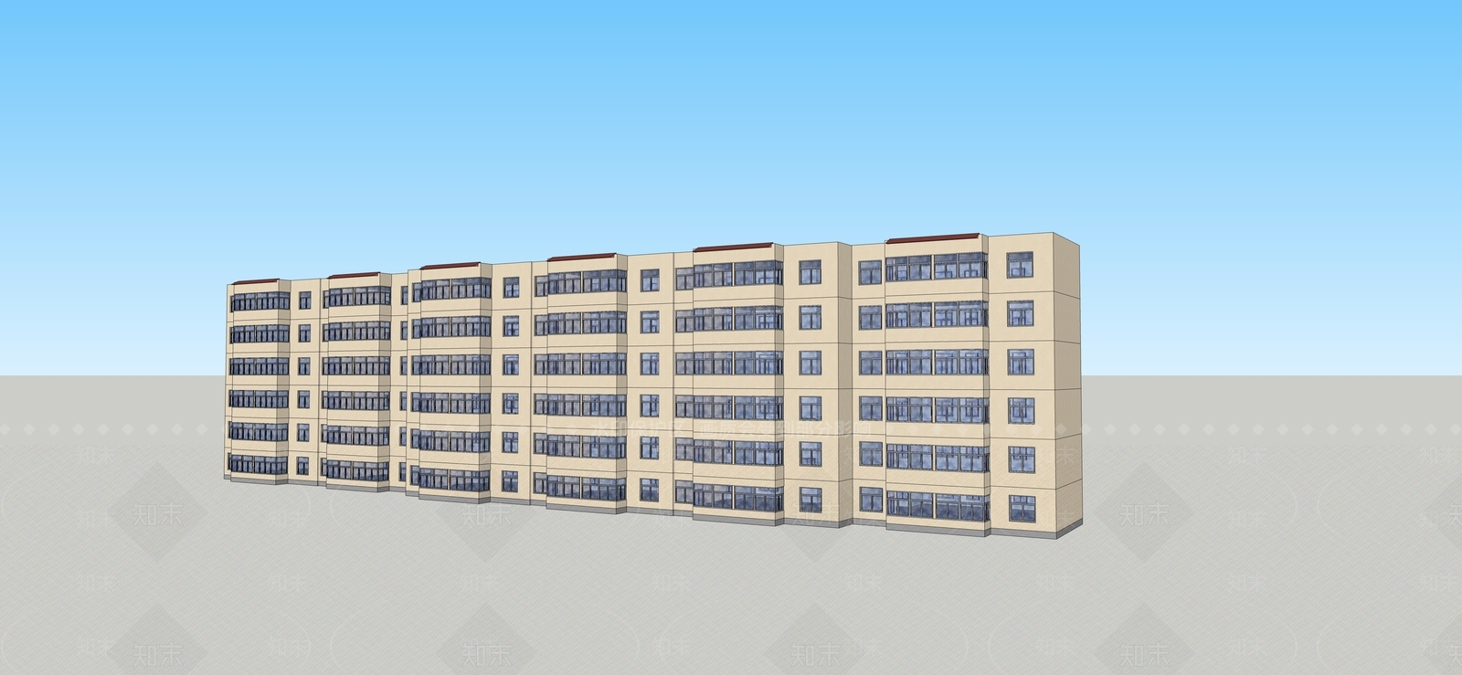 现代多层住宅SU模型下载【ID:1167993168】