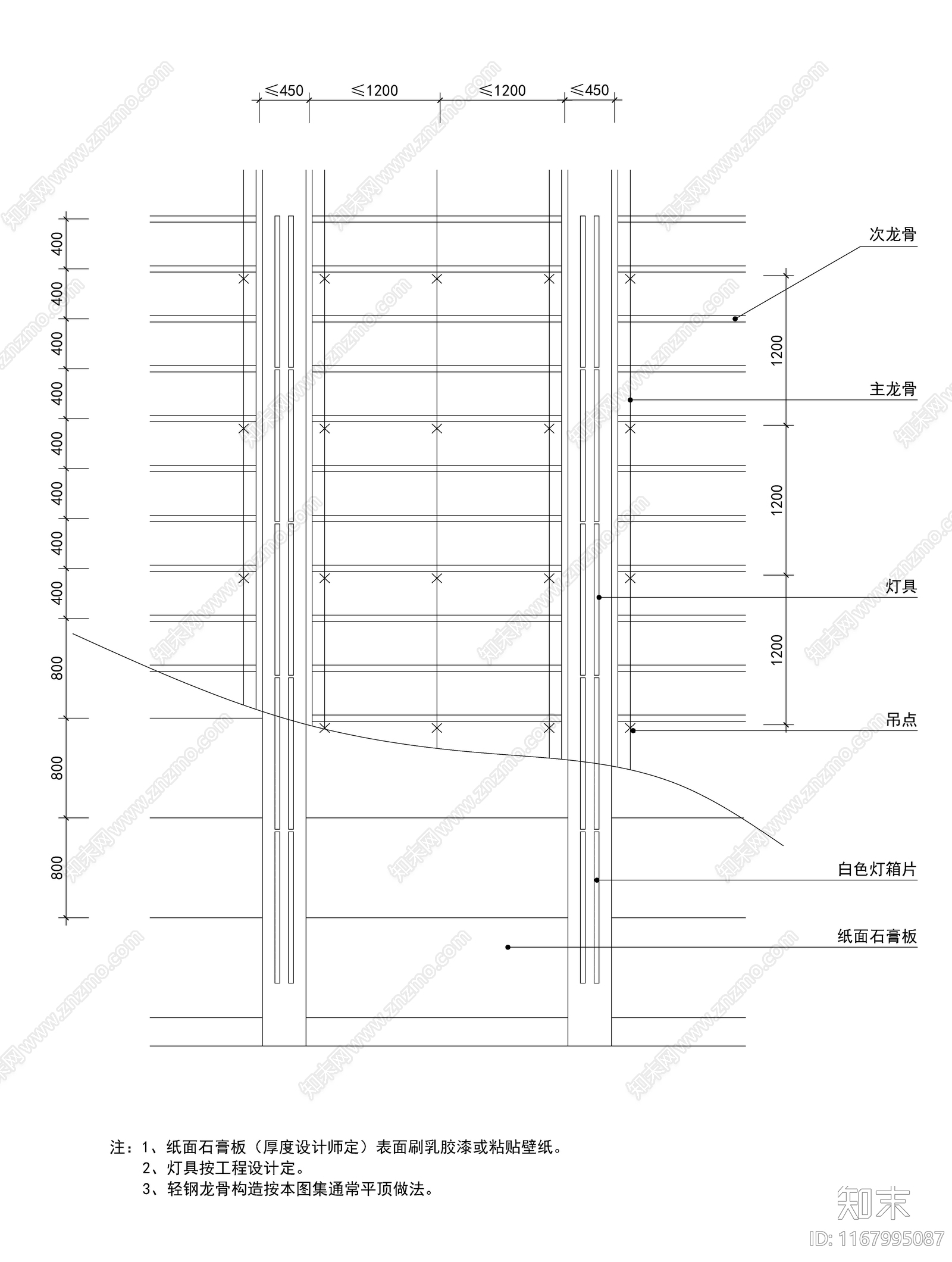 现代吊顶节点施工图下载【ID:1167995087】