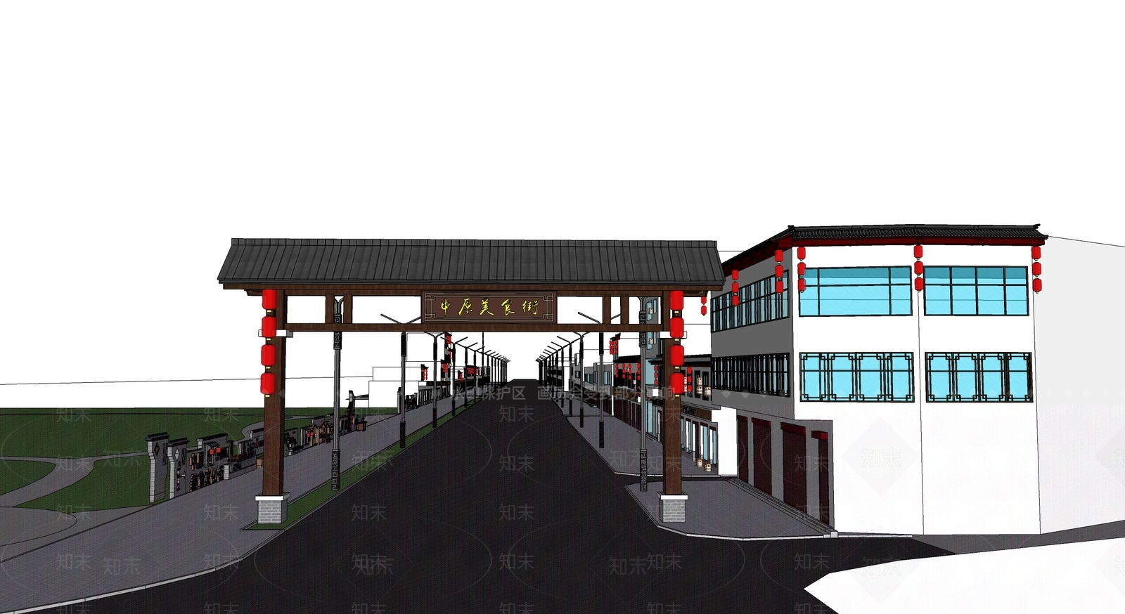 中式牌坊牌楼SU模型下载【ID:1167996723】