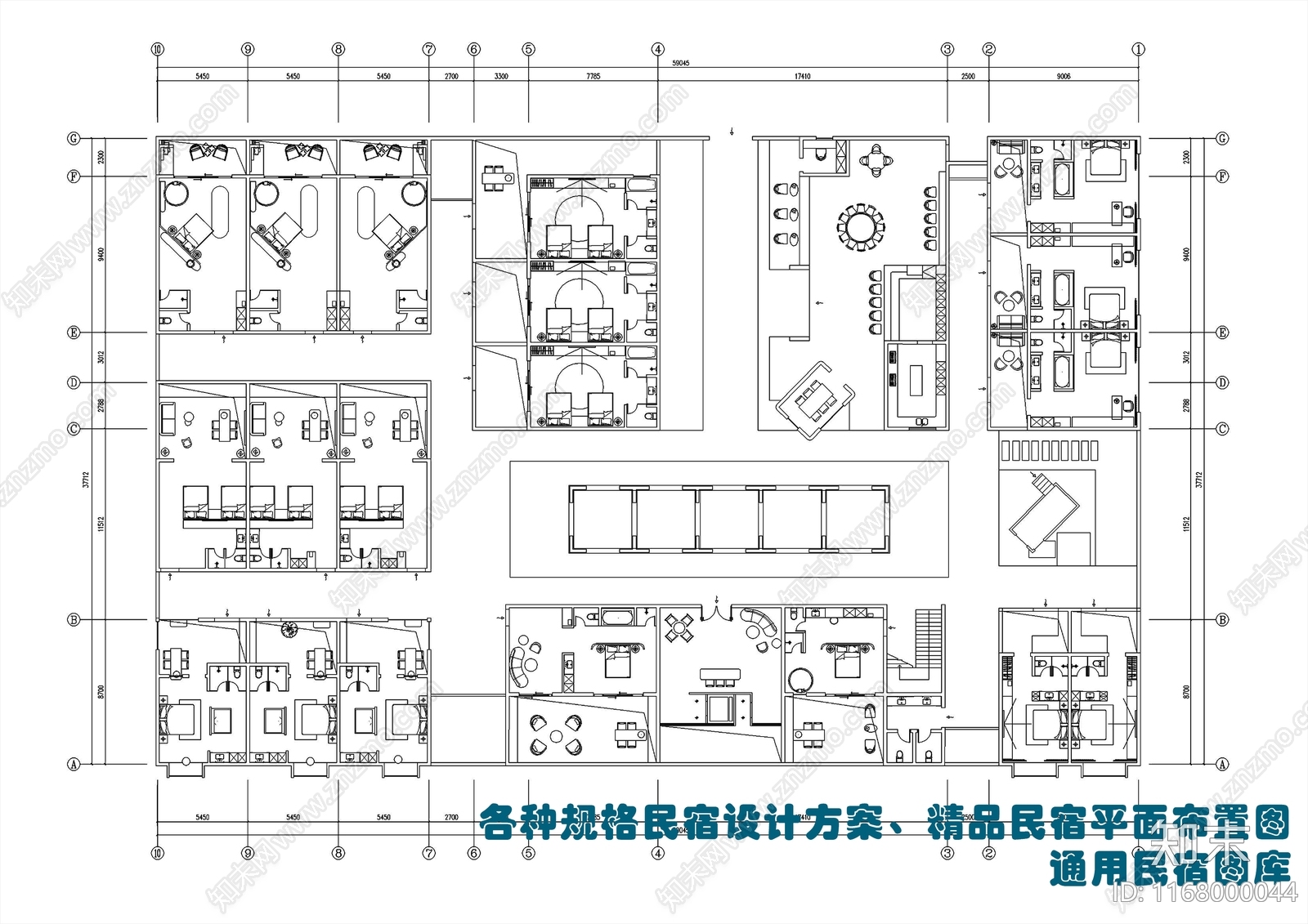 现代北欧民宿施工图下载【ID:1168000044】