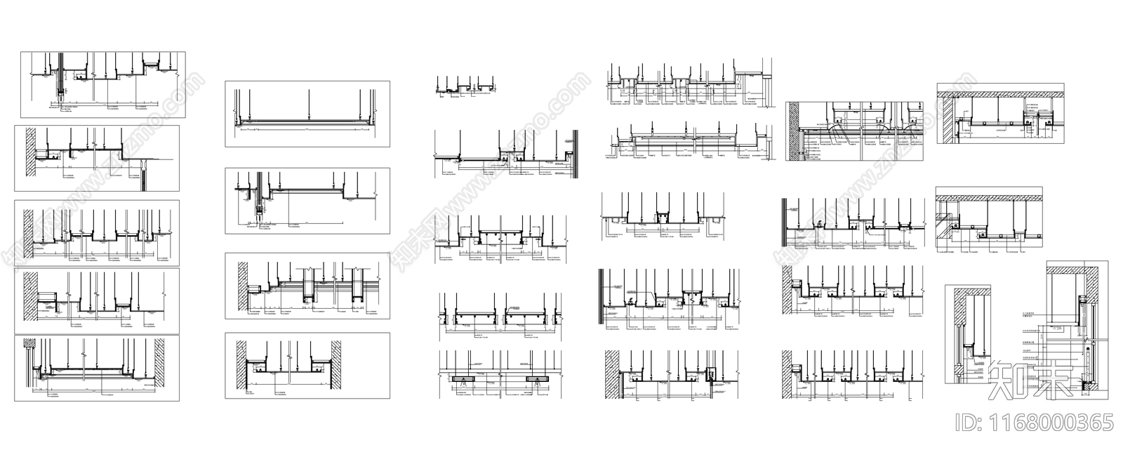 现代吊顶节点cad施工图下载【ID:1168000365】