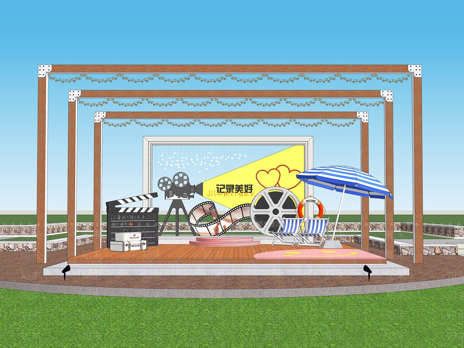 现代美陈SU模型下载【ID:1168003594】