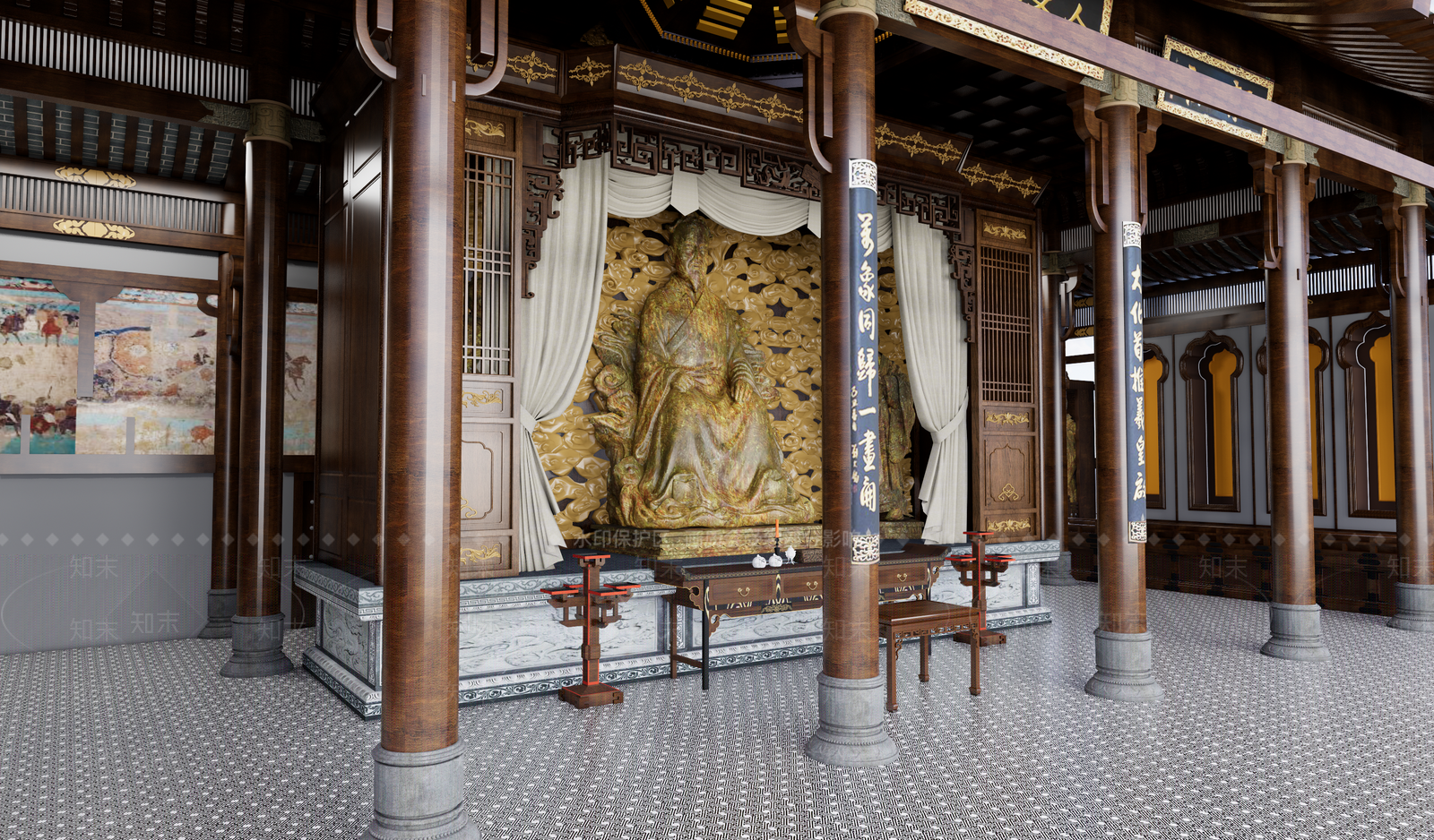 中式佛堂SU模型下载【ID:1168006057】