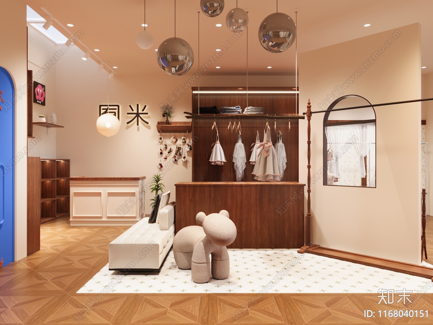 法式奶油服装店3D模型下载【ID:1168040151】