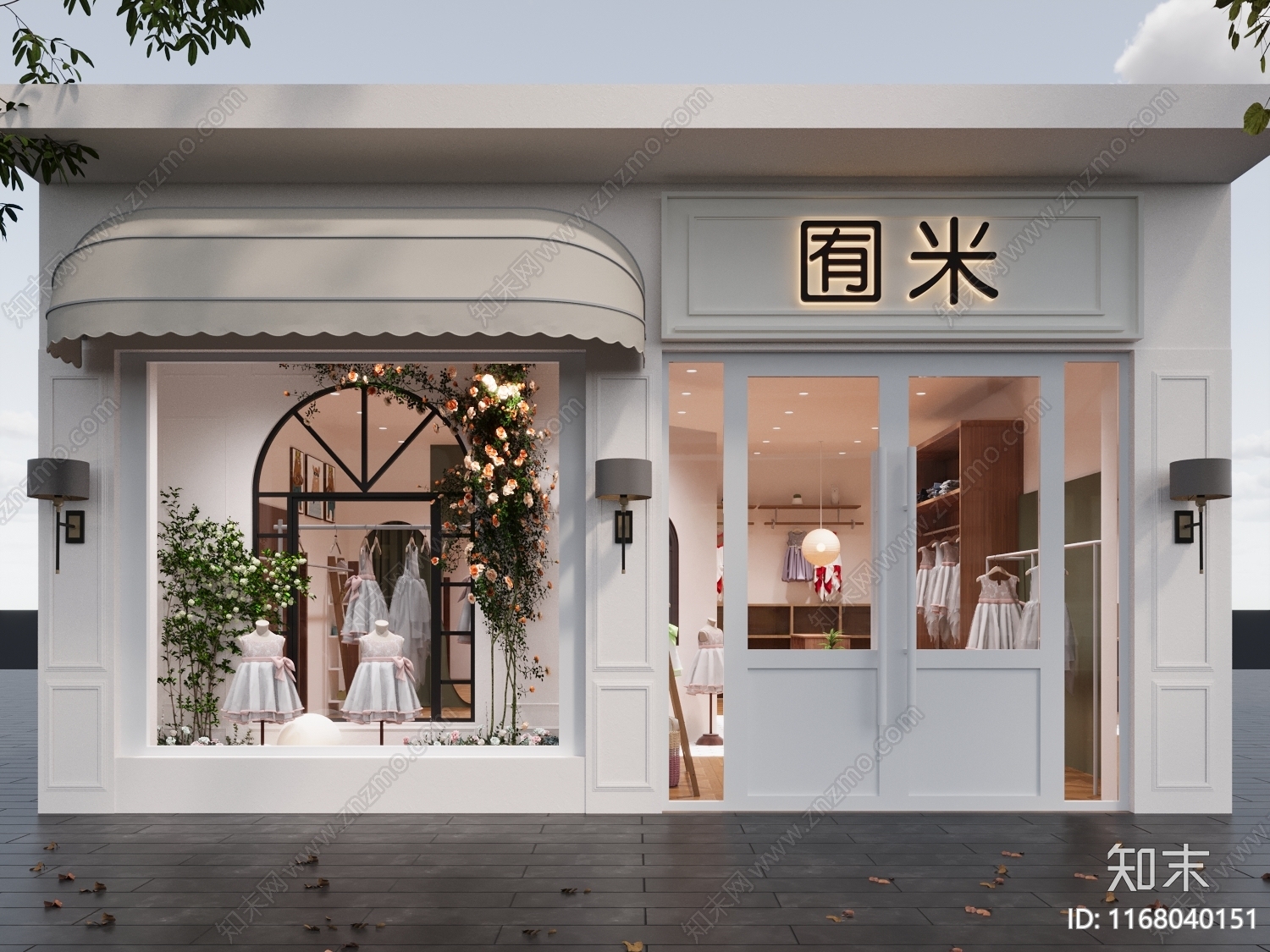 法式奶油服装店3D模型下载【ID:1168040151】