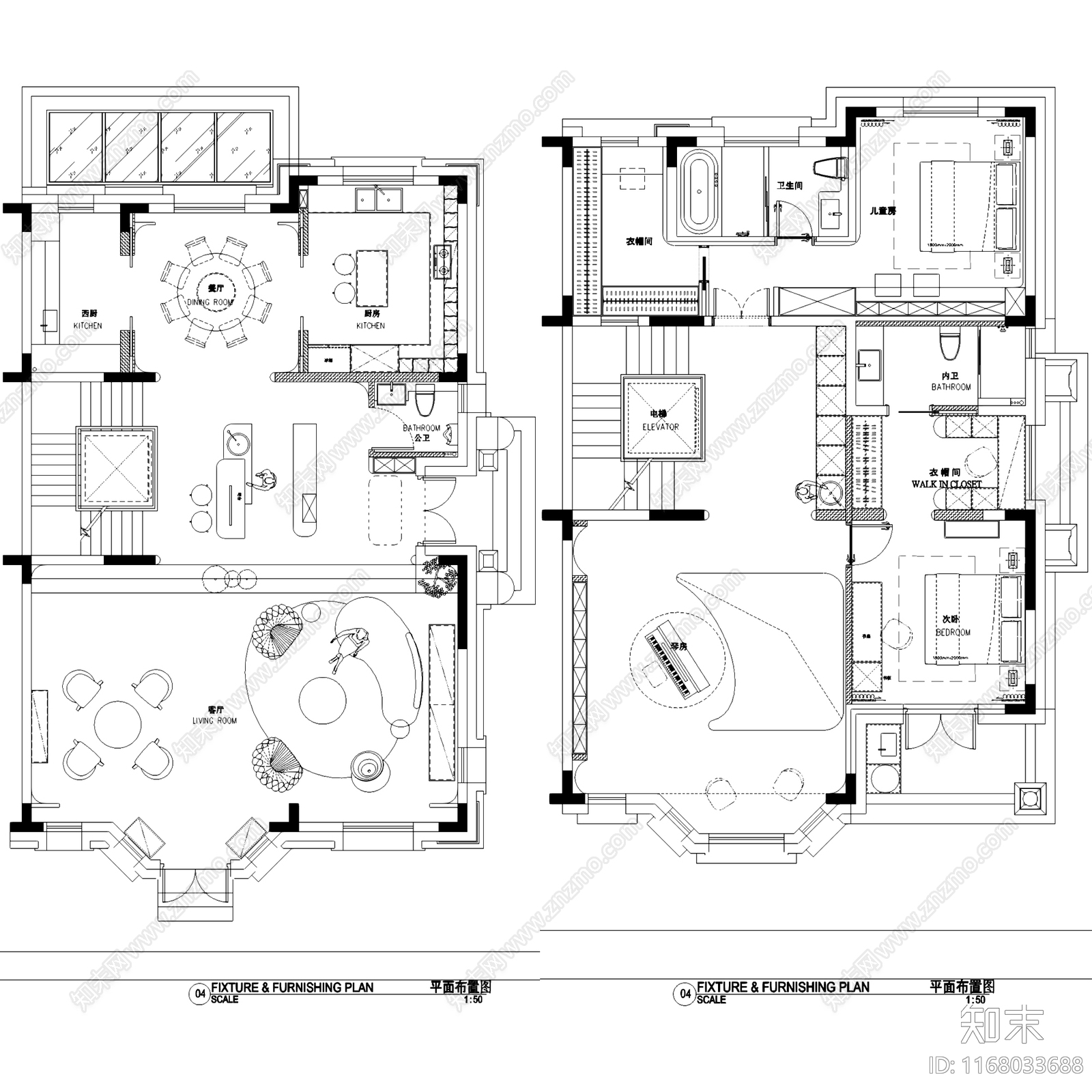 法式欧式昆山金大元三层别墅室内家装cad施工图下载【ID:1168033688】