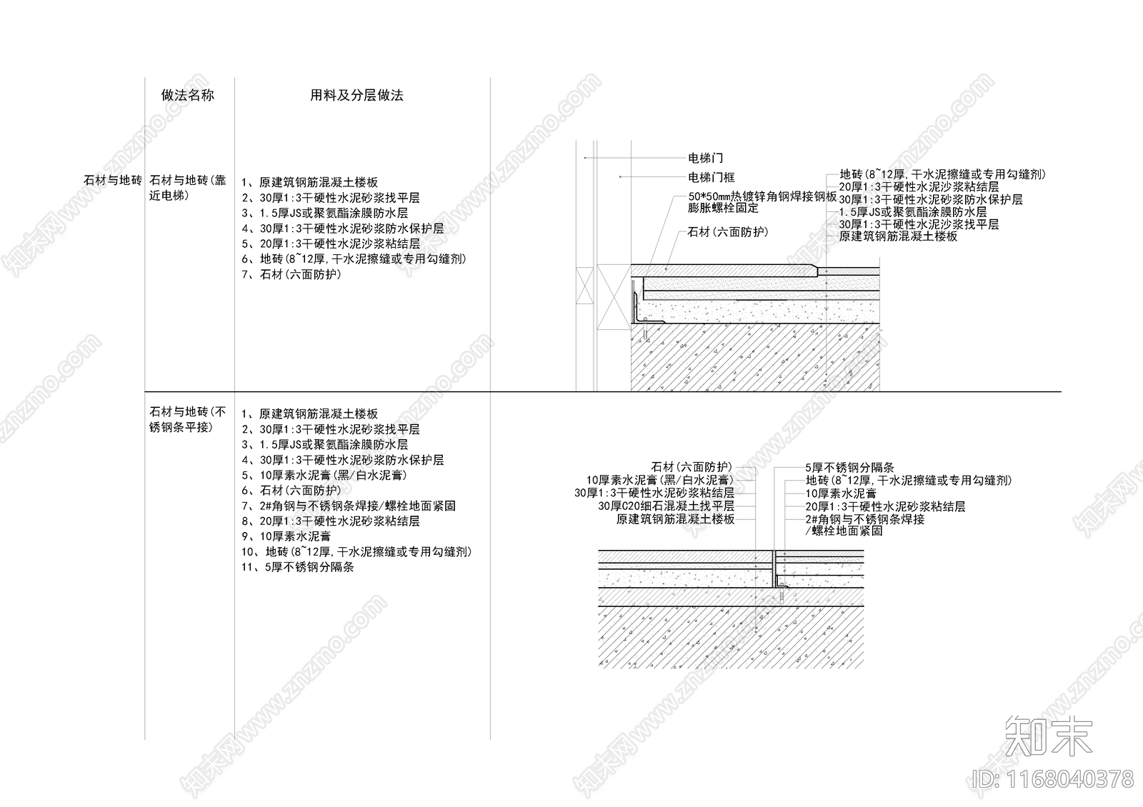 现代地面节点cad施工图下载【ID:1168040378】