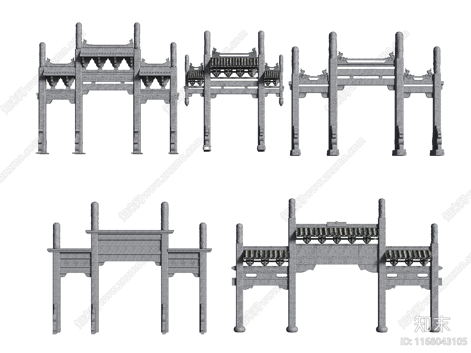 新中式中式牌坊牌楼SU模型下载【ID:1168043105】