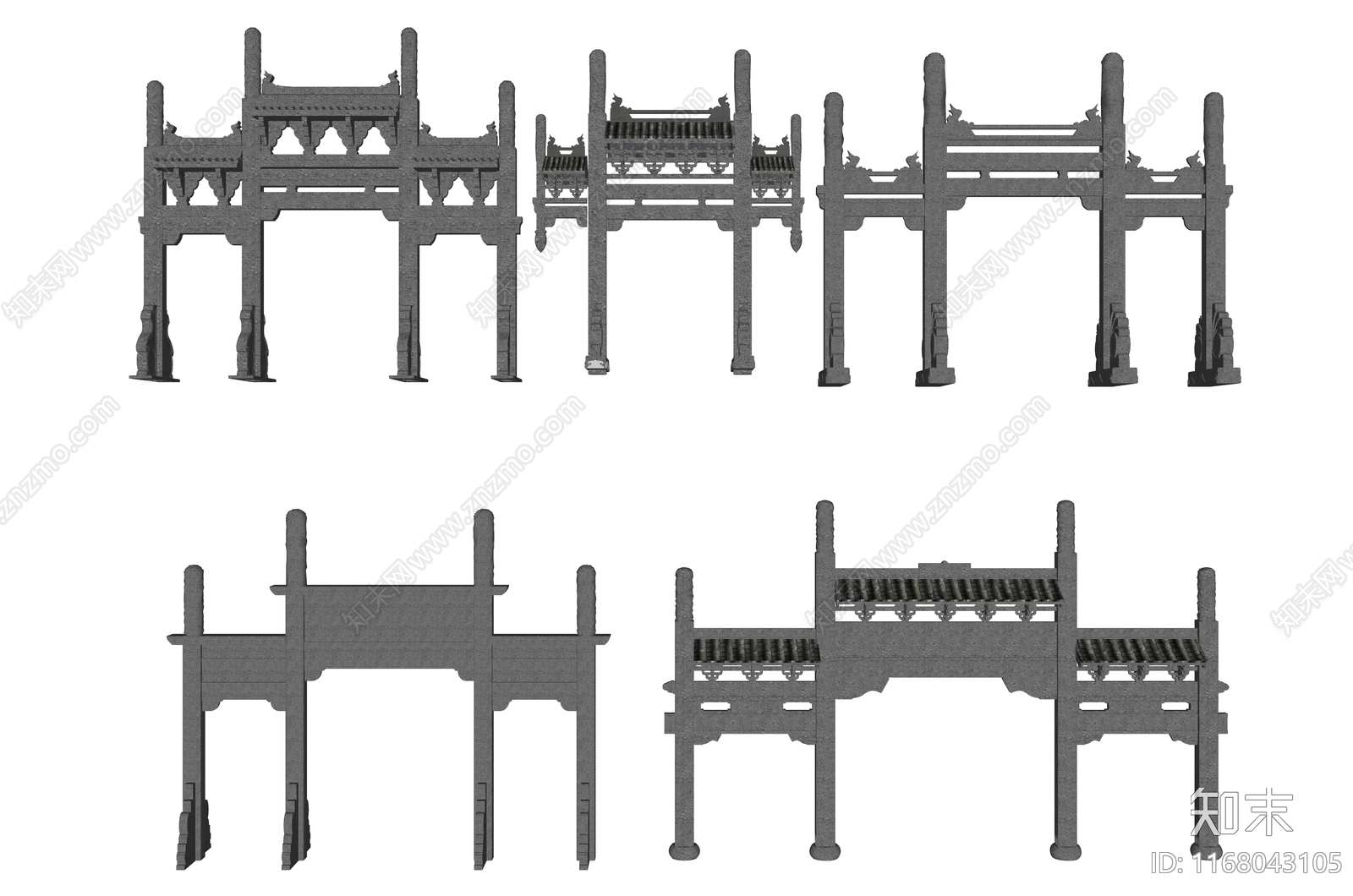 新中式中式牌坊牌楼SU模型下载【ID:1168043105】