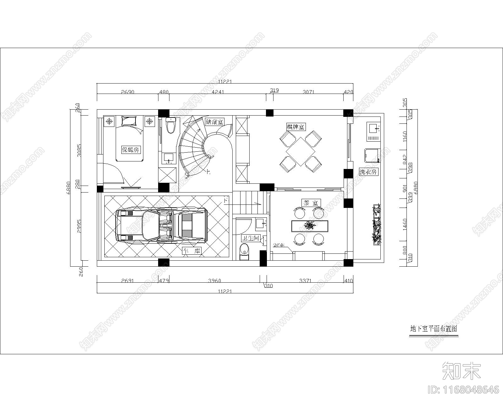 整体家装空间施工图下载【ID:1168048646】