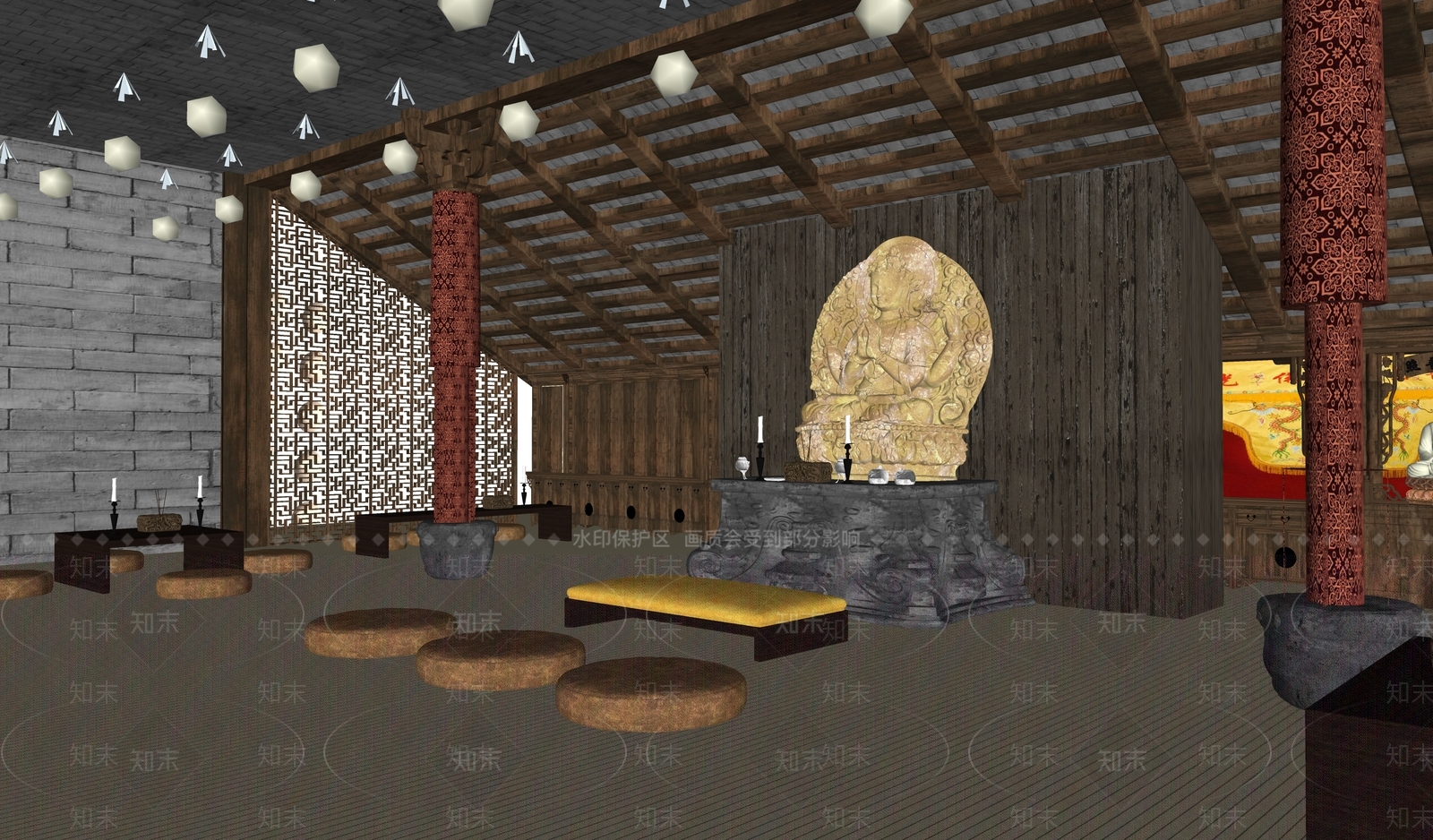 中式佛堂SU模型下载【ID:1168055963】