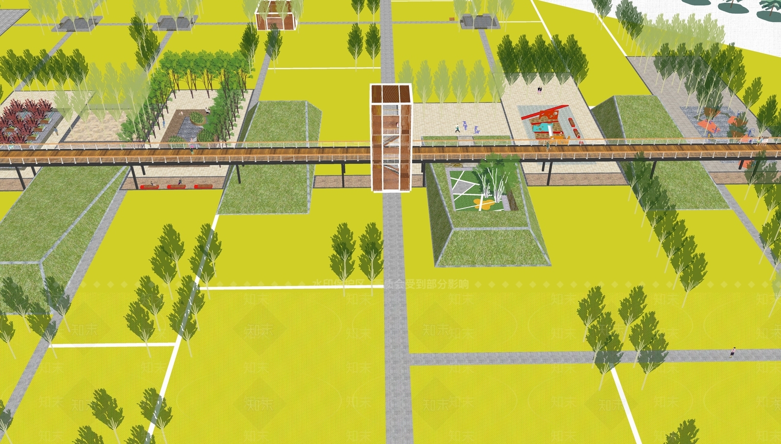 新中式禅意乡村公园SU模型下载【ID:1168061130】