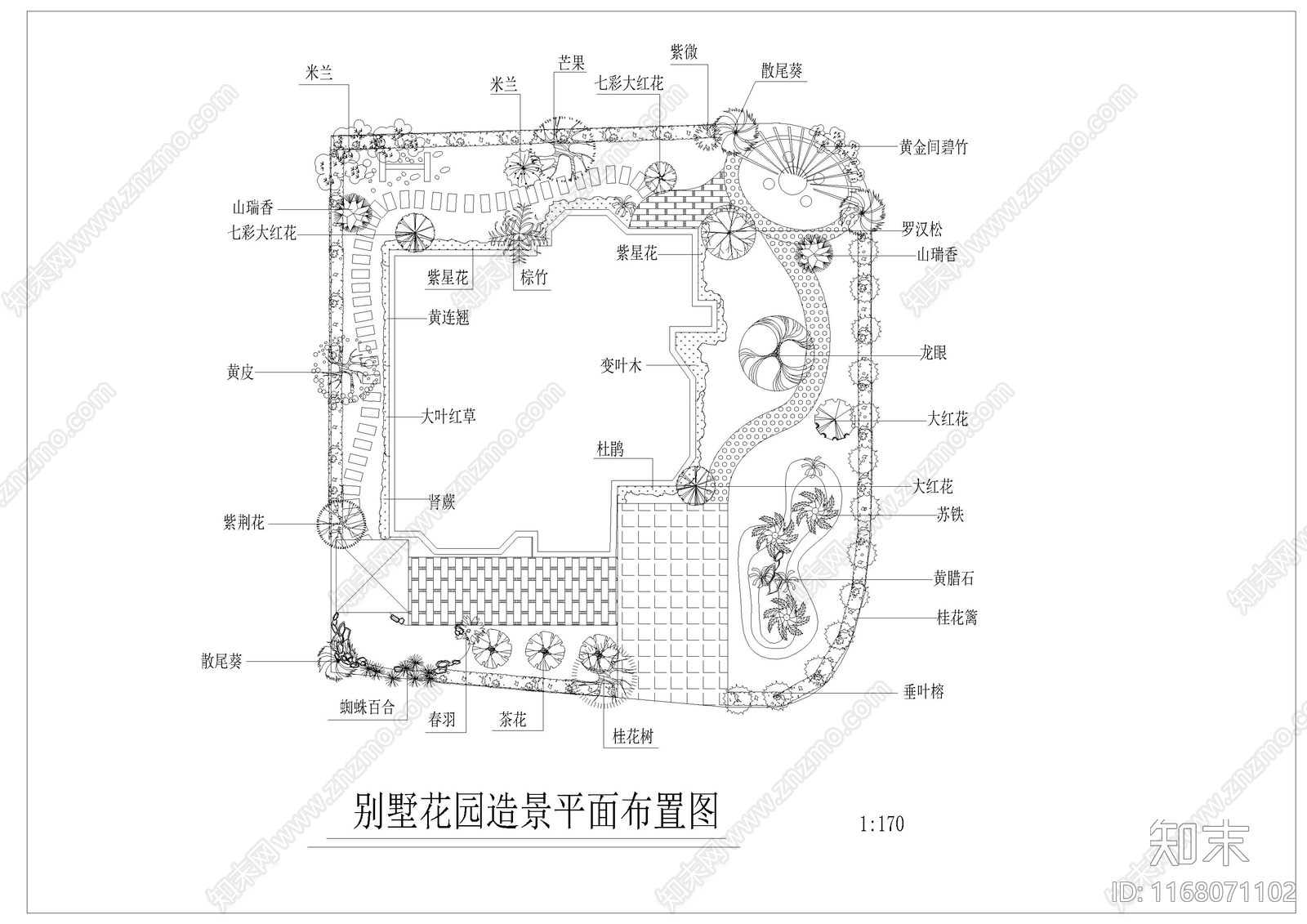 现代屋顶花园施工图下载【ID:1168071102】