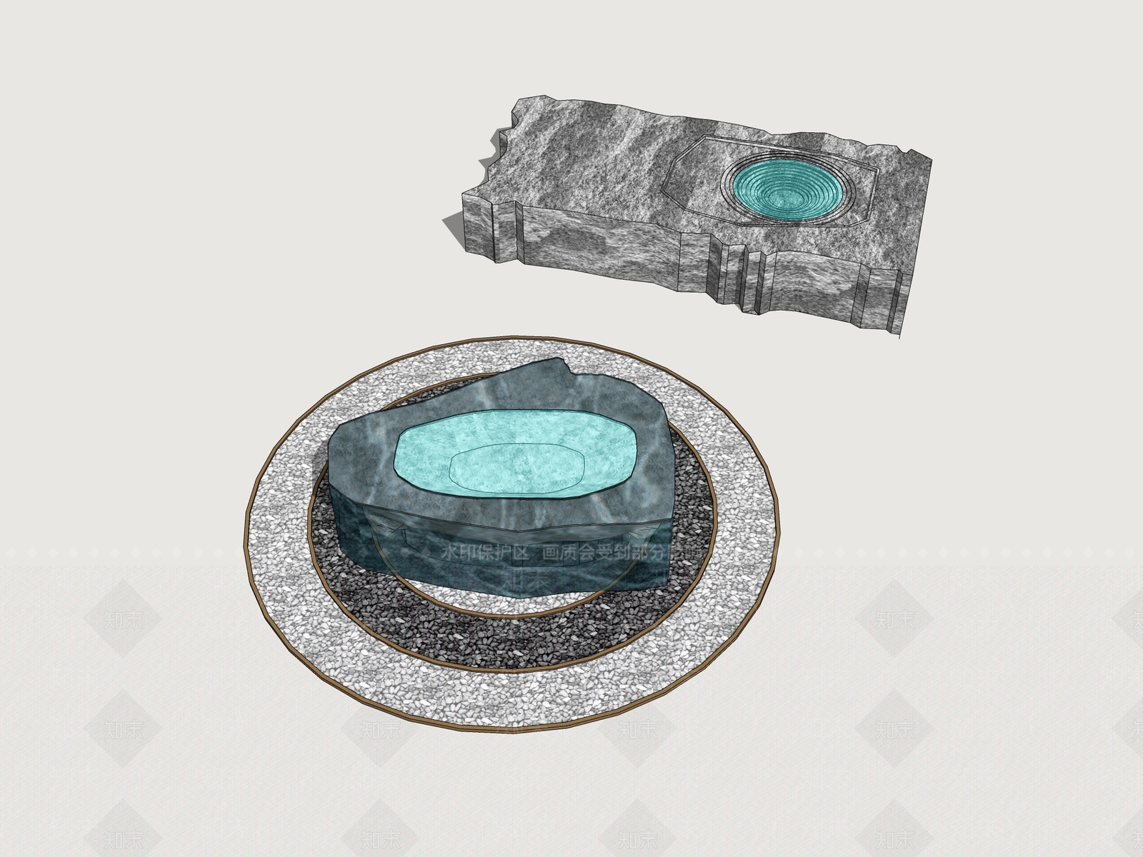 新中式石头SU模型下载【ID:1168071950】