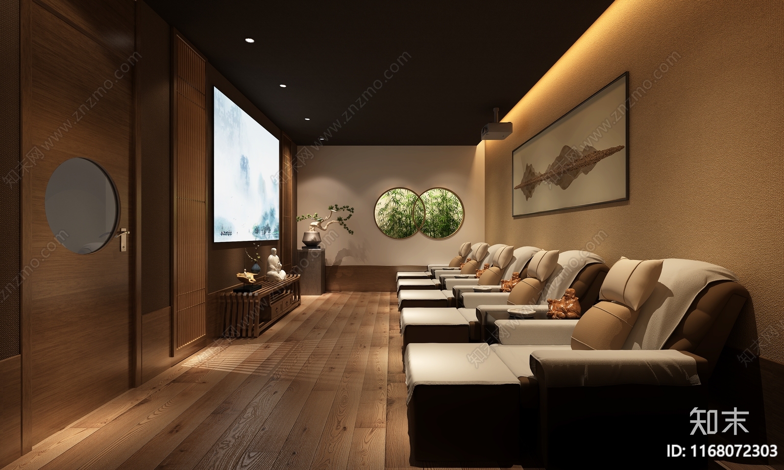 新中式足浴店3D模型下载【ID:1168072303】