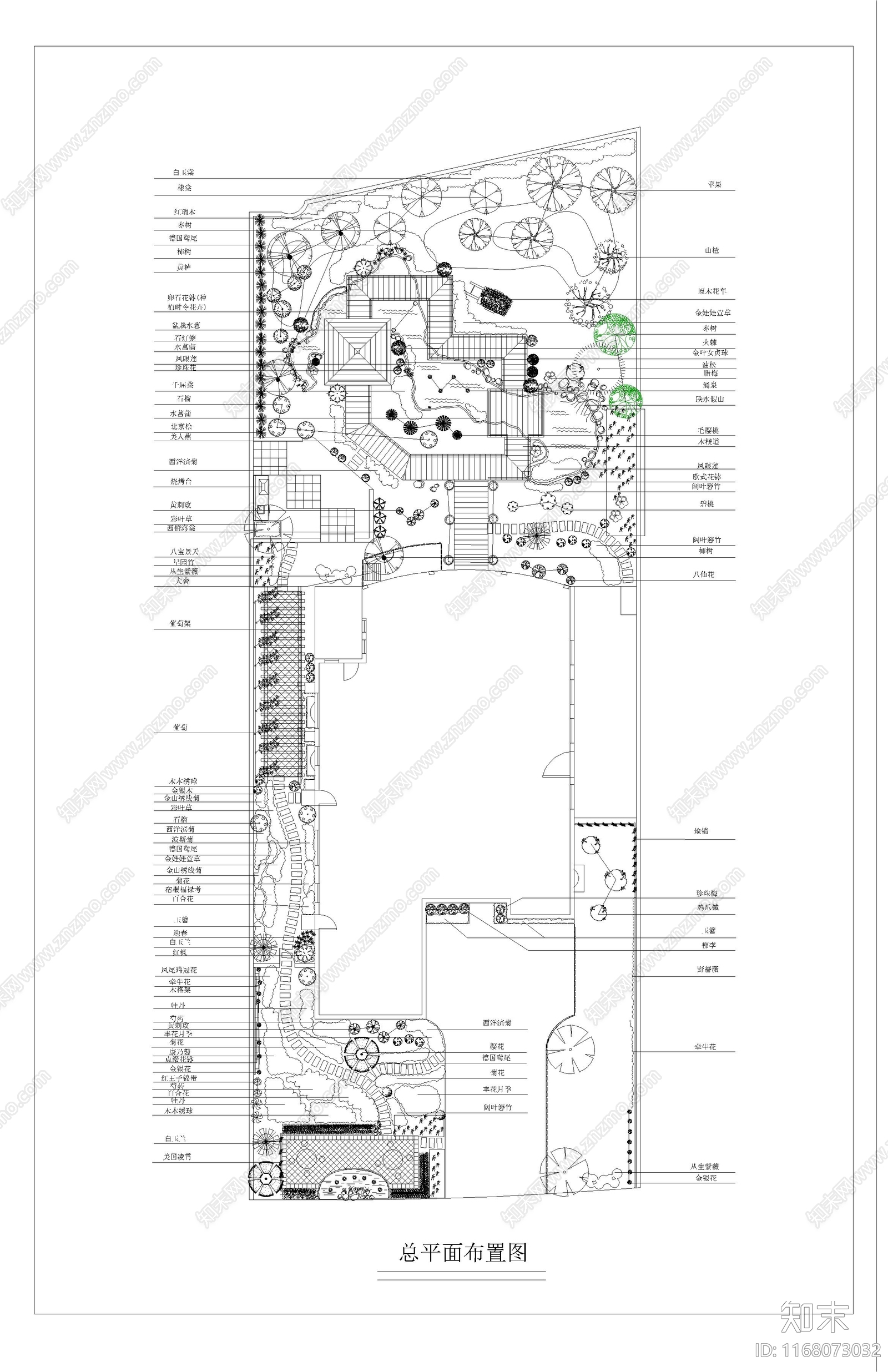 现代庭院cad施工图下载【ID:1168073032】