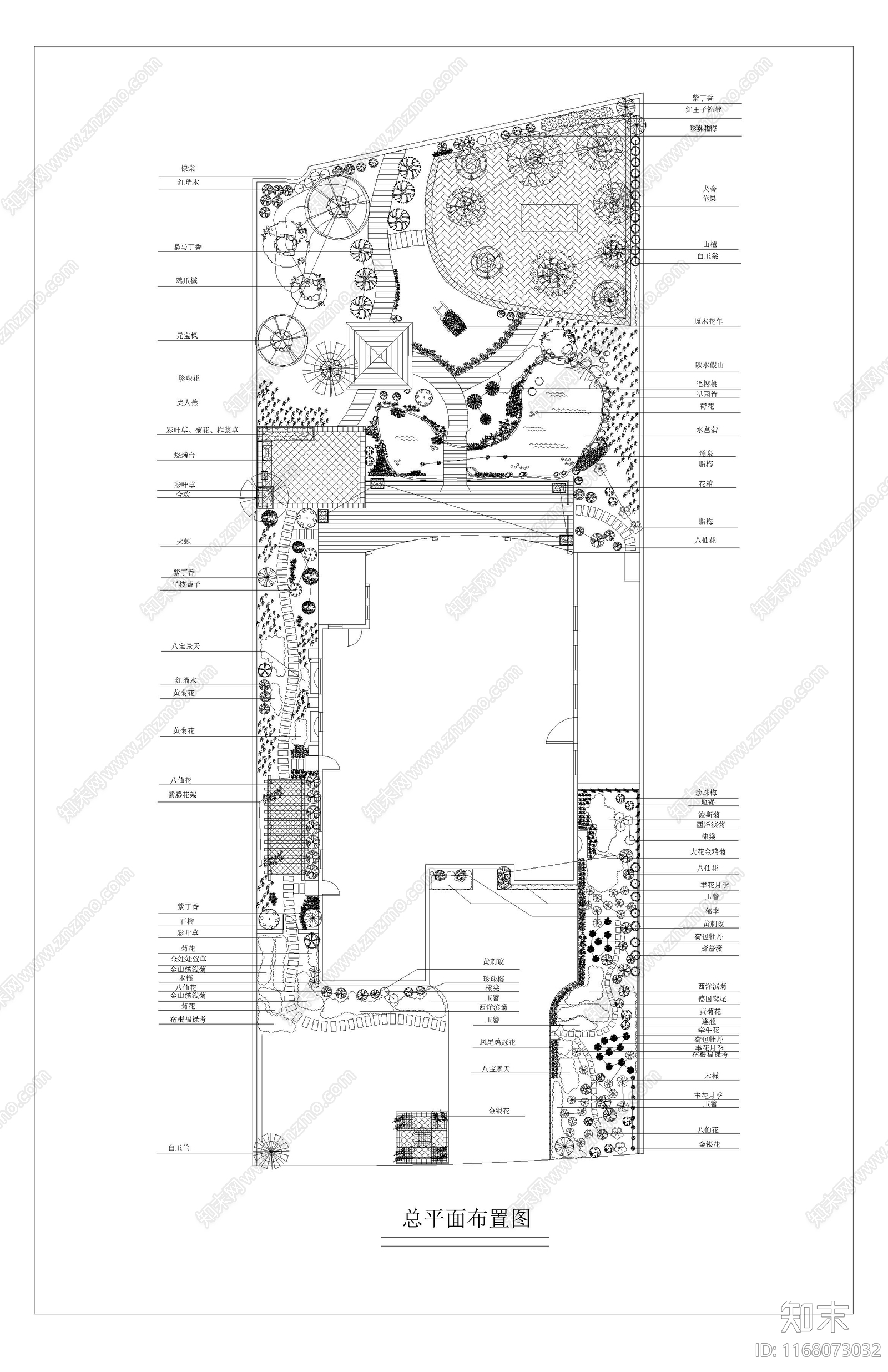 现代庭院cad施工图下载【ID:1168073032】