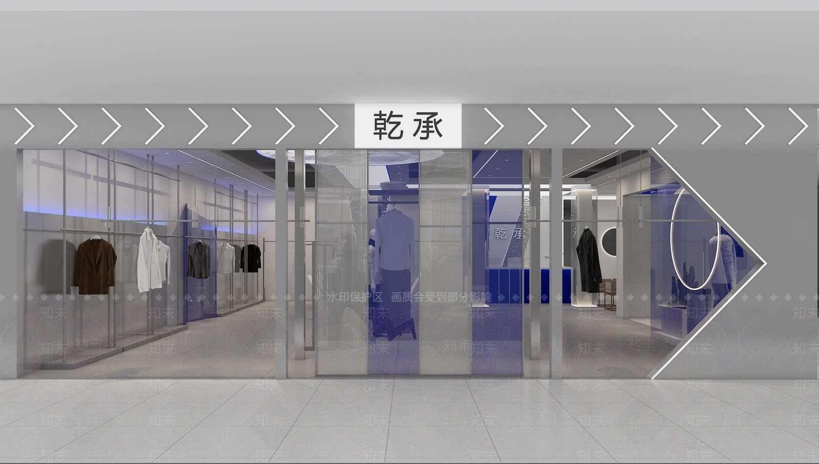 现代简约服装店3D模型下载【ID:1168075919】