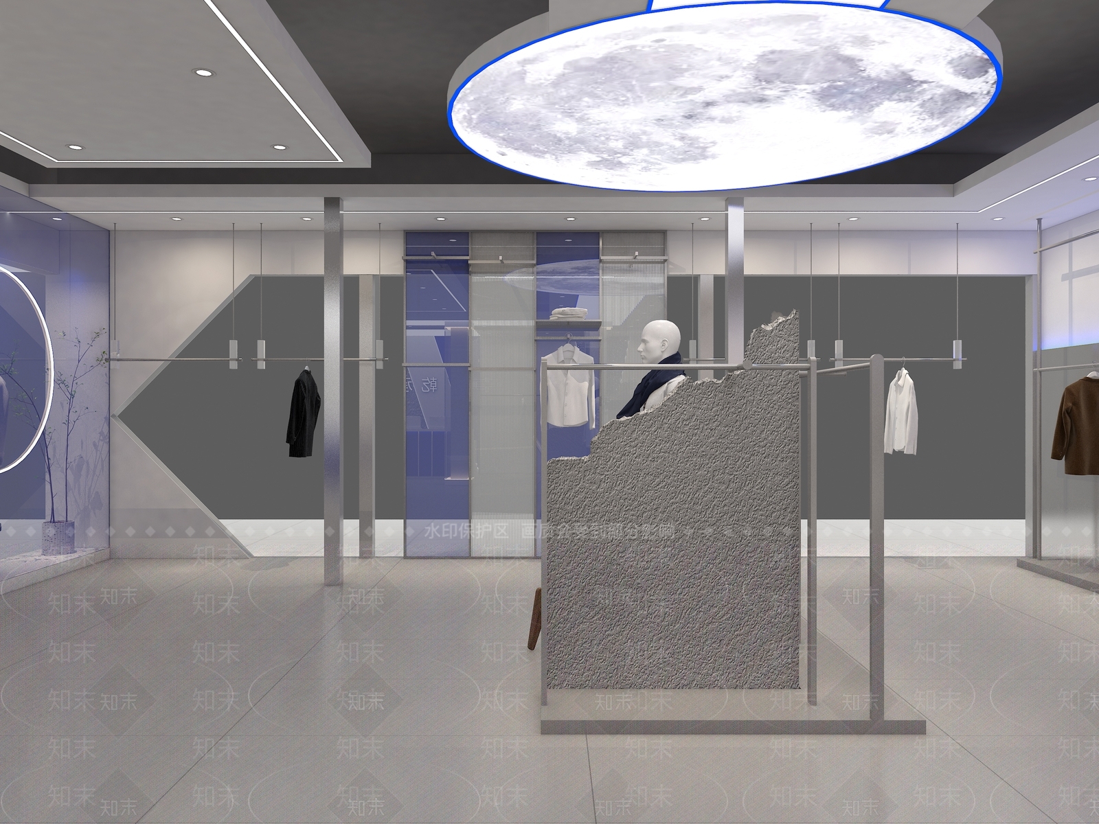 现代简约服装店3D模型下载【ID:1168075919】