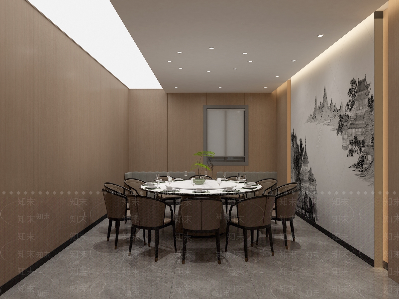 新中式现代中餐厅3D模型下载【ID:1168076393】