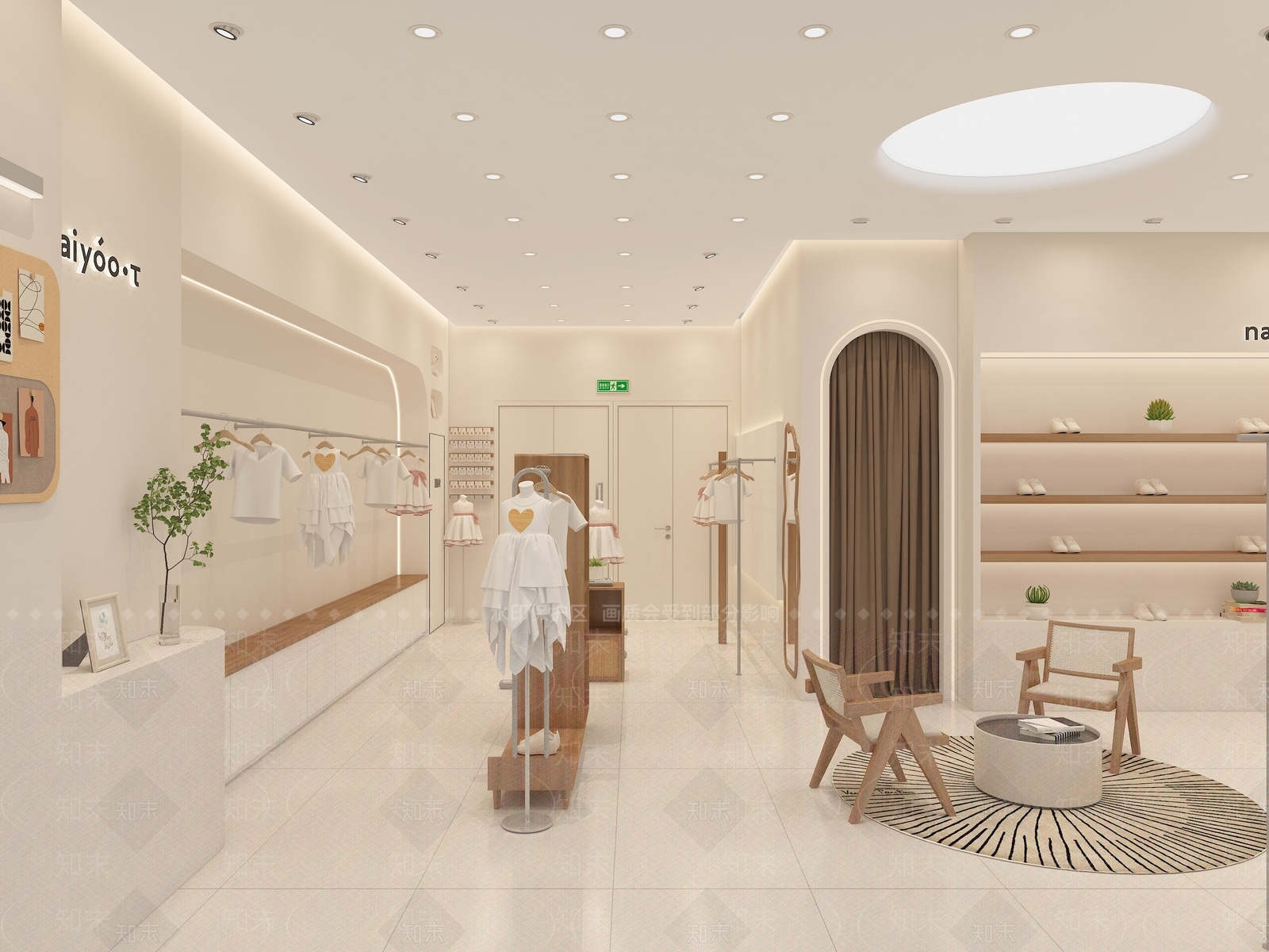 现代奶油服装店3D模型下载【ID:1168076456】