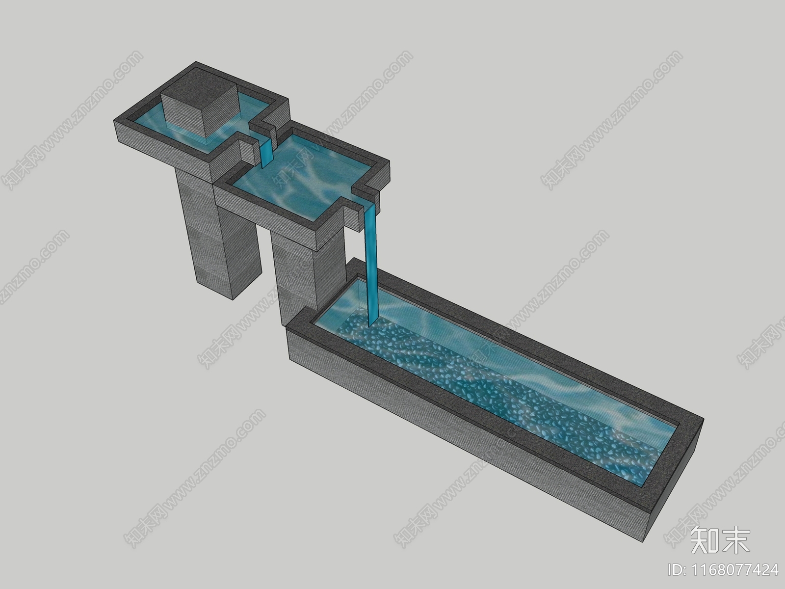 中式水景SU模型下载【ID:1168077424】