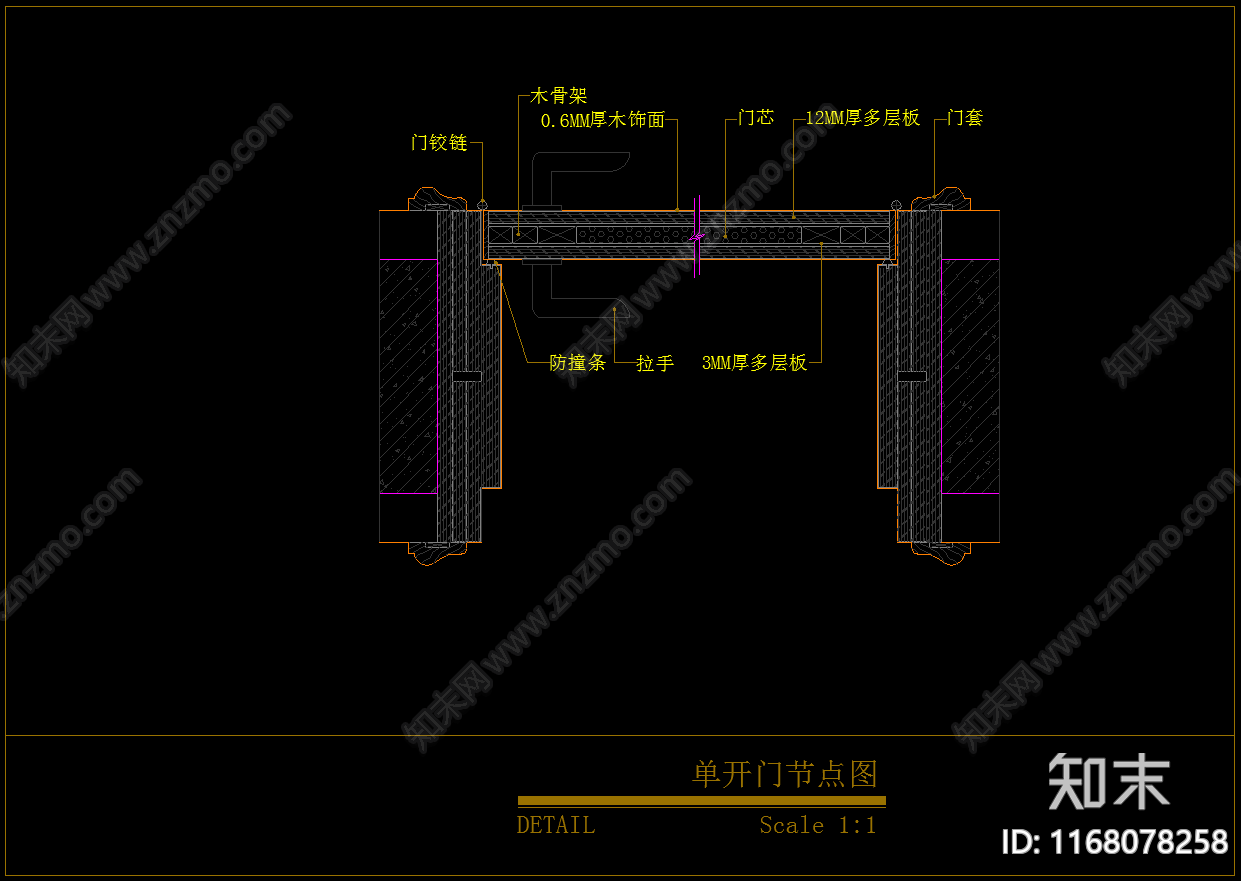 现代门节点cad施工图下载【ID:1168078258】