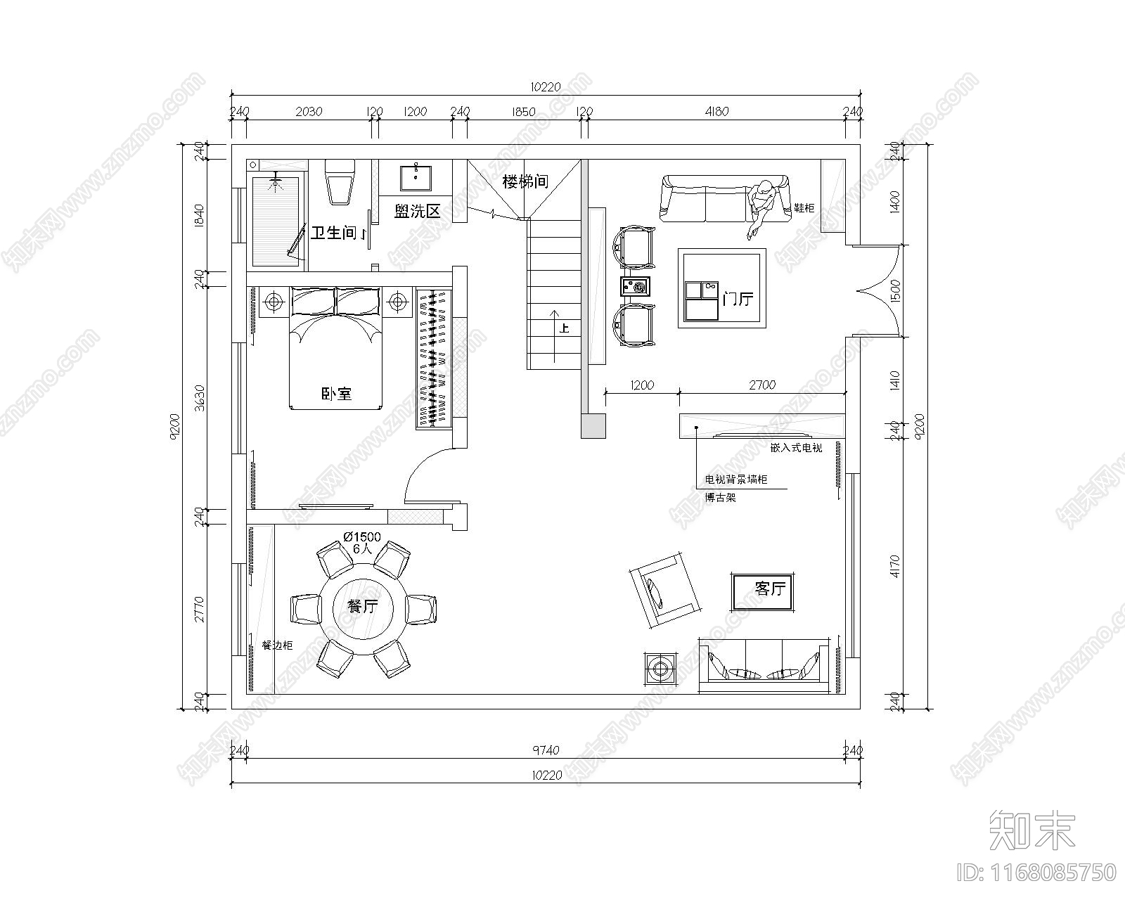 现代新中式住宅楼建筑施工图下载【ID:1168085750】