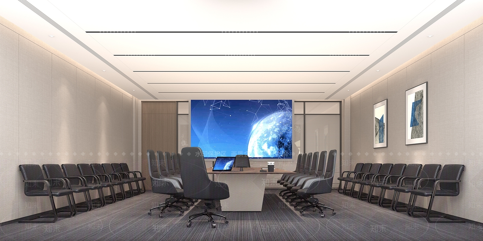 现代会议室3D模型下载【ID:1168089276】