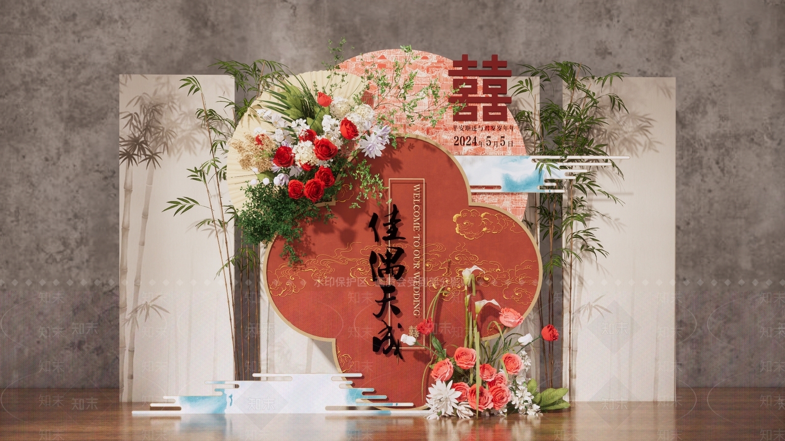 新中式中式宴会厅SU模型下载【ID:1168089376】