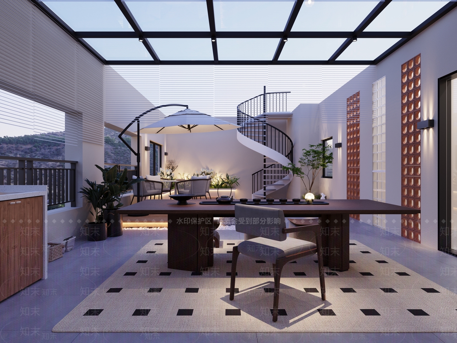 现代阳台3D模型下载【ID:1168090377】