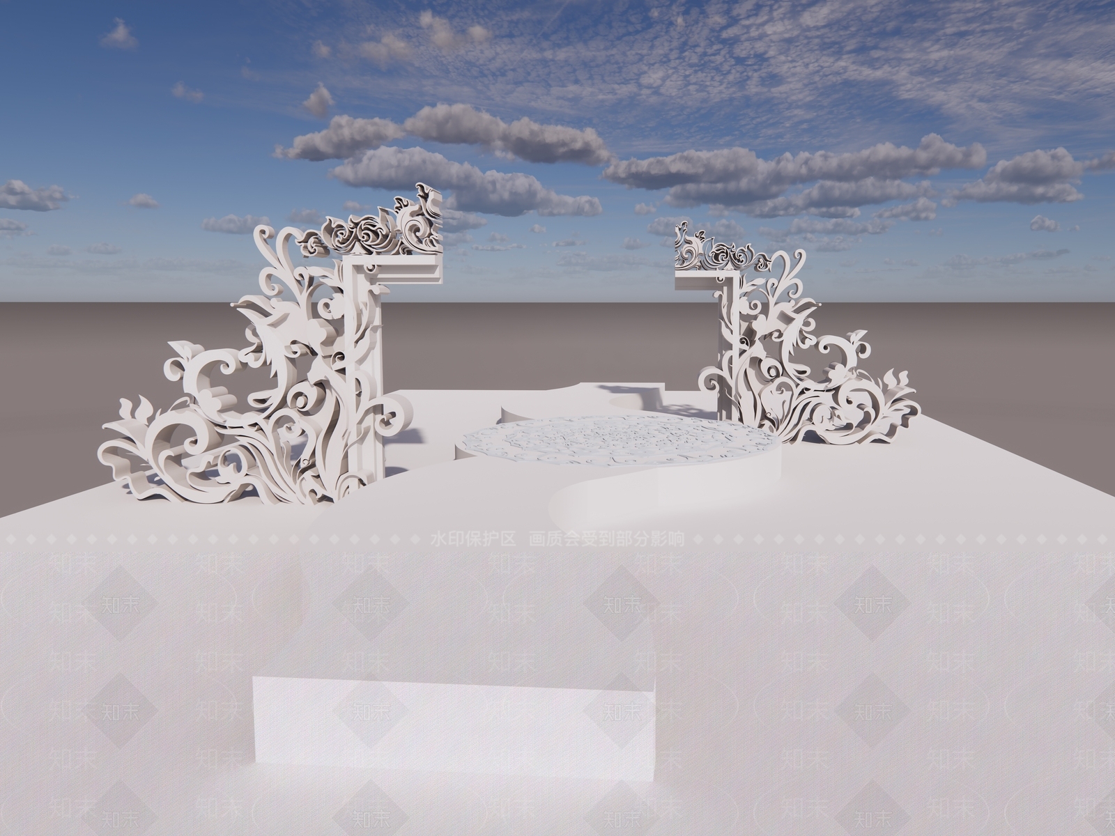 欧式雕塑小品SU模型下载【ID:1168093880】