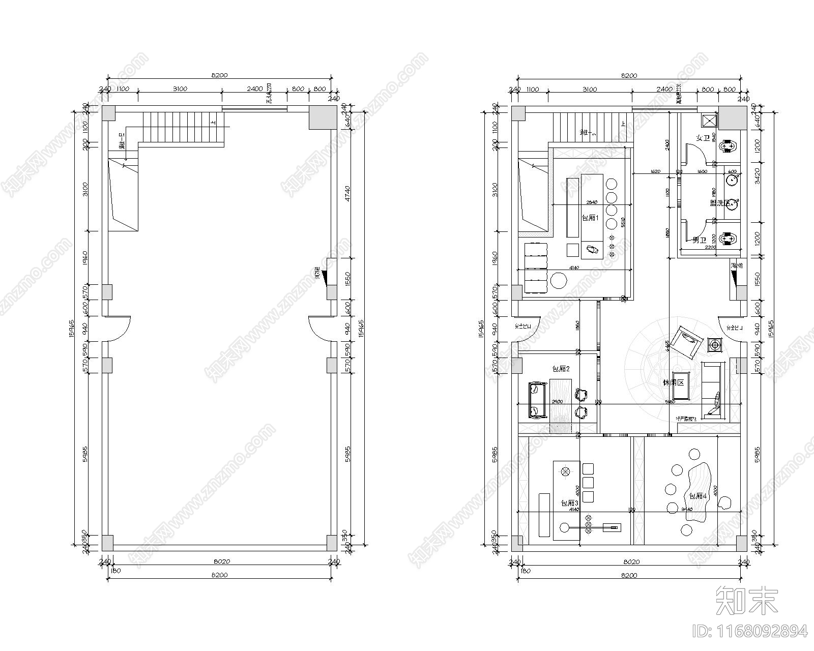 现代新中式住宅楼建筑cad施工图下载【ID:1168092894】