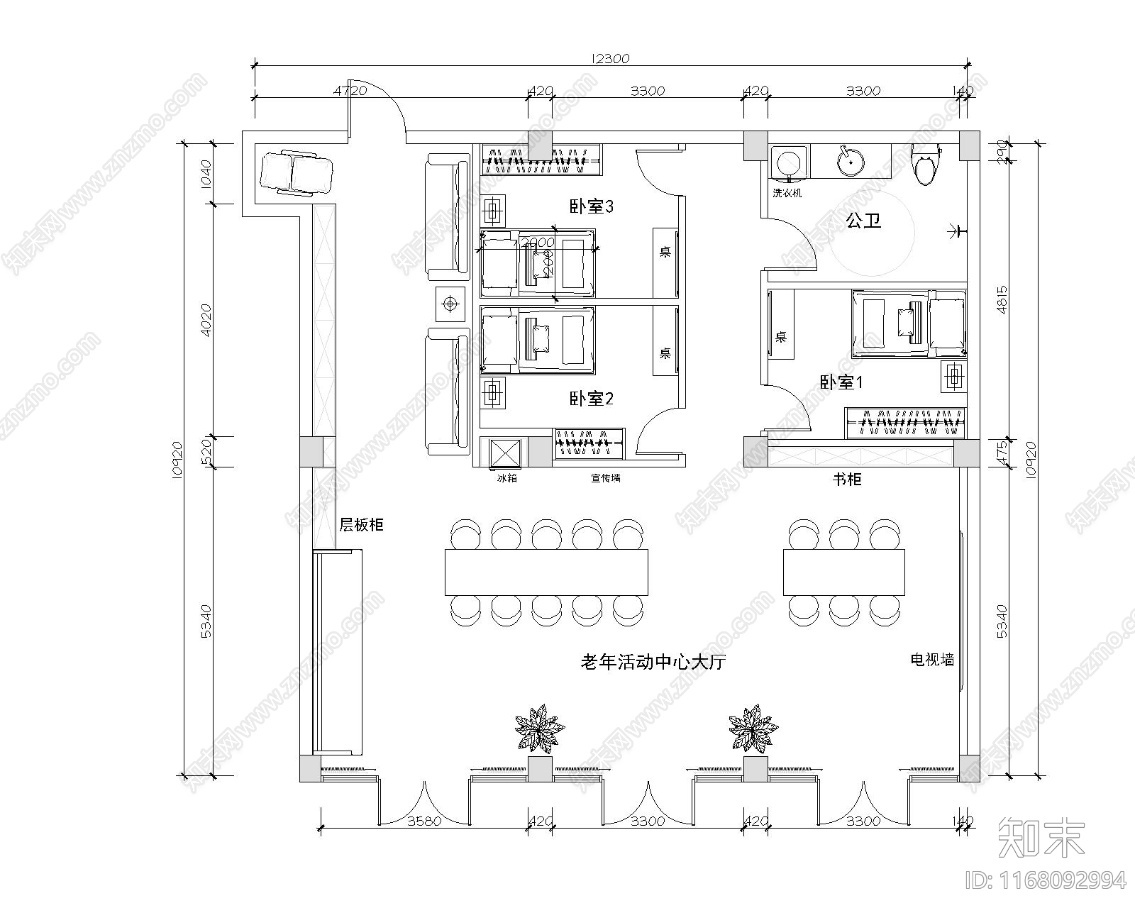 现代新中式住宅楼建筑cad施工图下载【ID:1168092994】