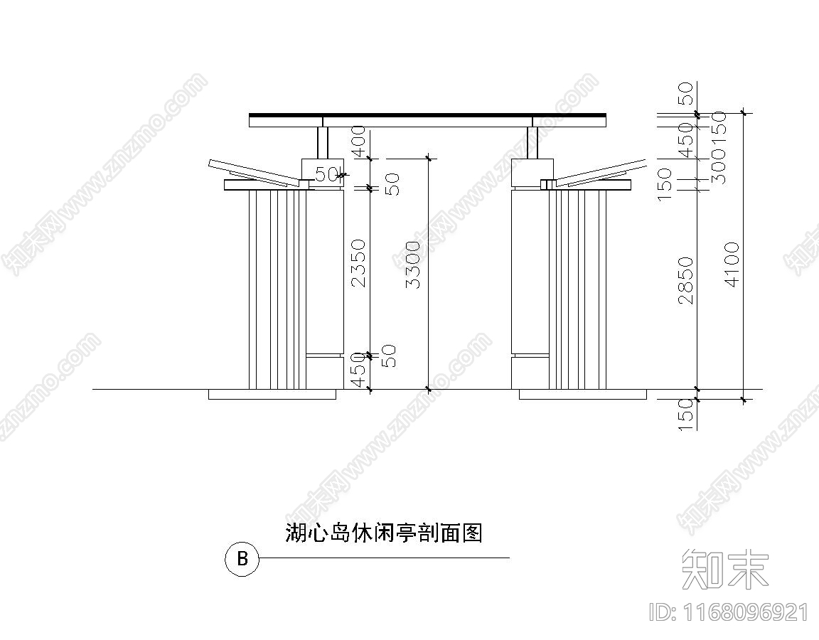 现代亭子cad施工图下载【ID:1168096921】