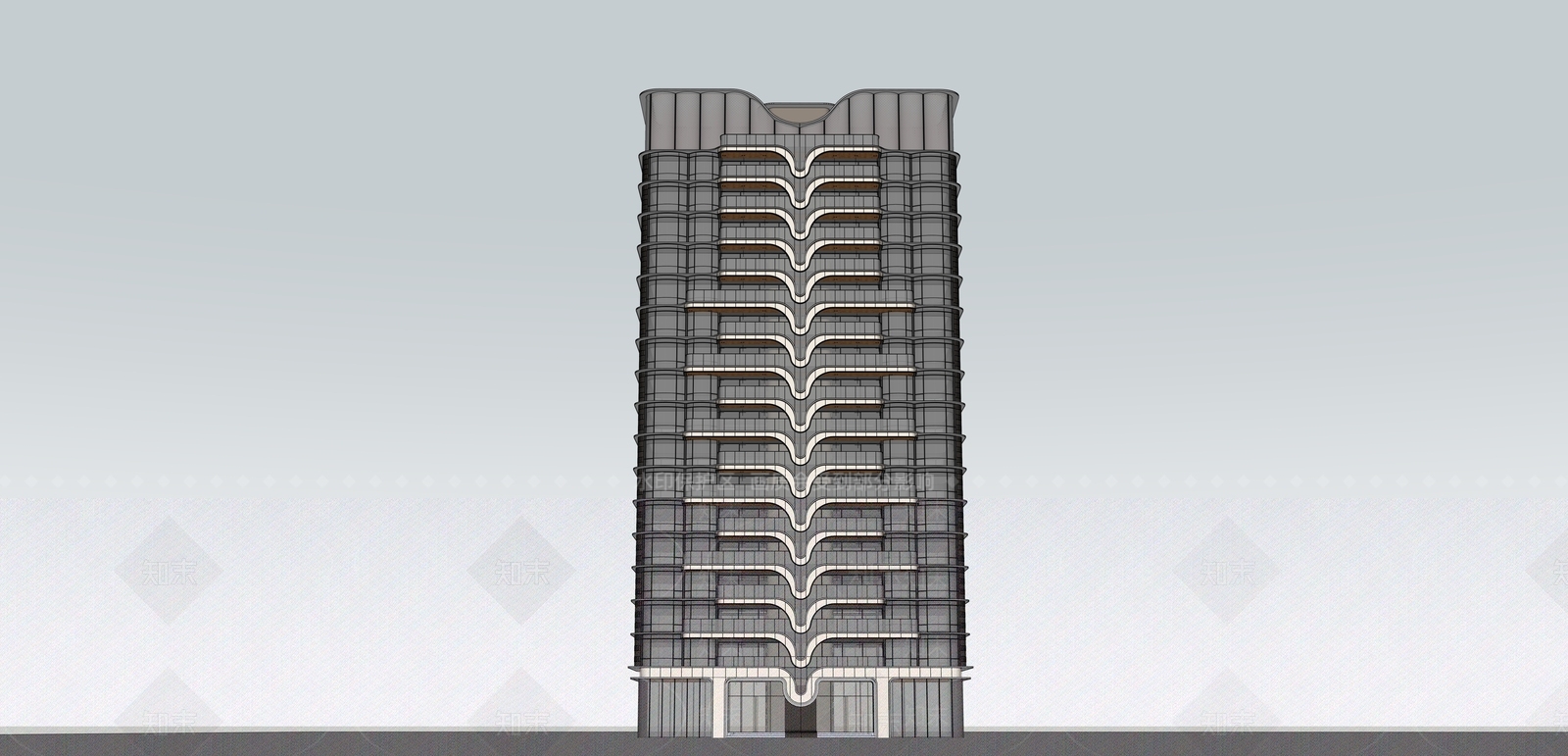 现代多层住宅SU模型下载【ID:1168105445】